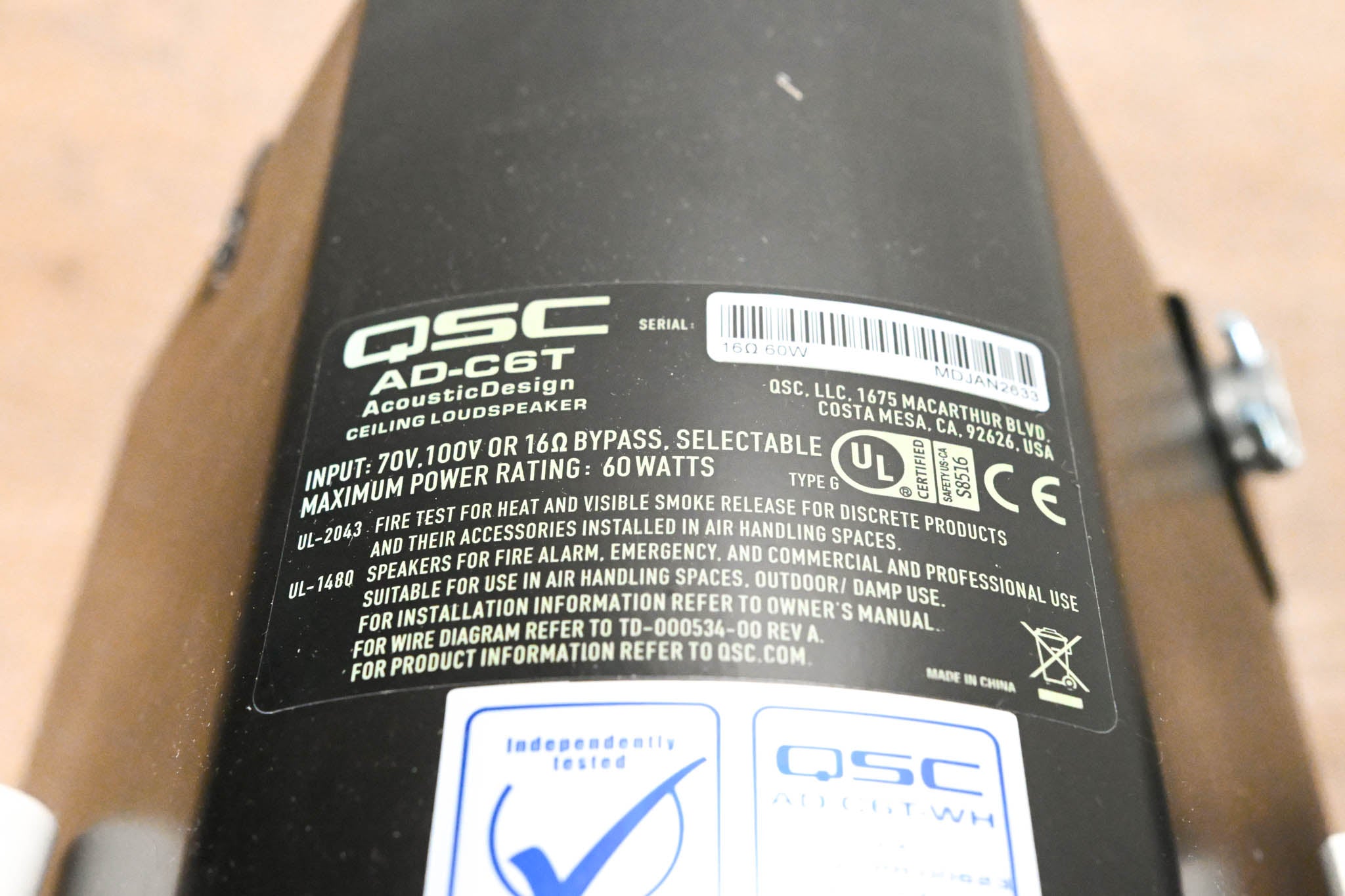 QSC AD-C6T 6.5-inch Ceiling-mounted Loudspeaker - White (PAIR)