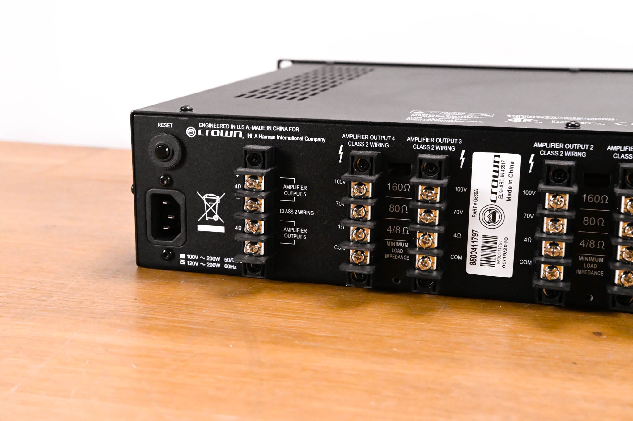 Crown 660a 6-Channel Commercial Power Amplifier (70V/100V)