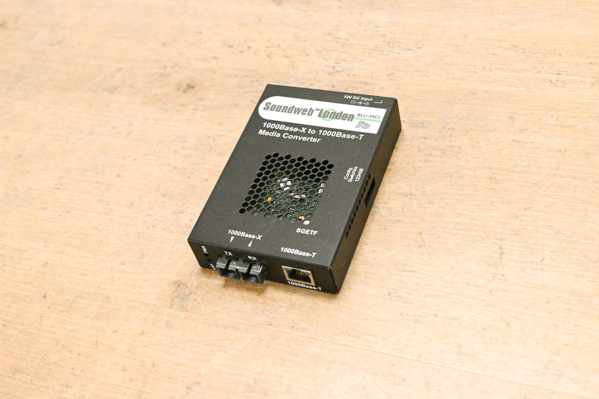 BSS Soundweb London BLU-MC1 1000Base-X to 1000Base-T Converter (NO PSU)