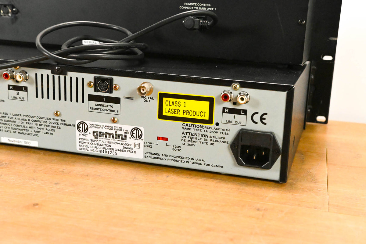 Gemini CD-9500 Pro III Dual CD Player with Controller