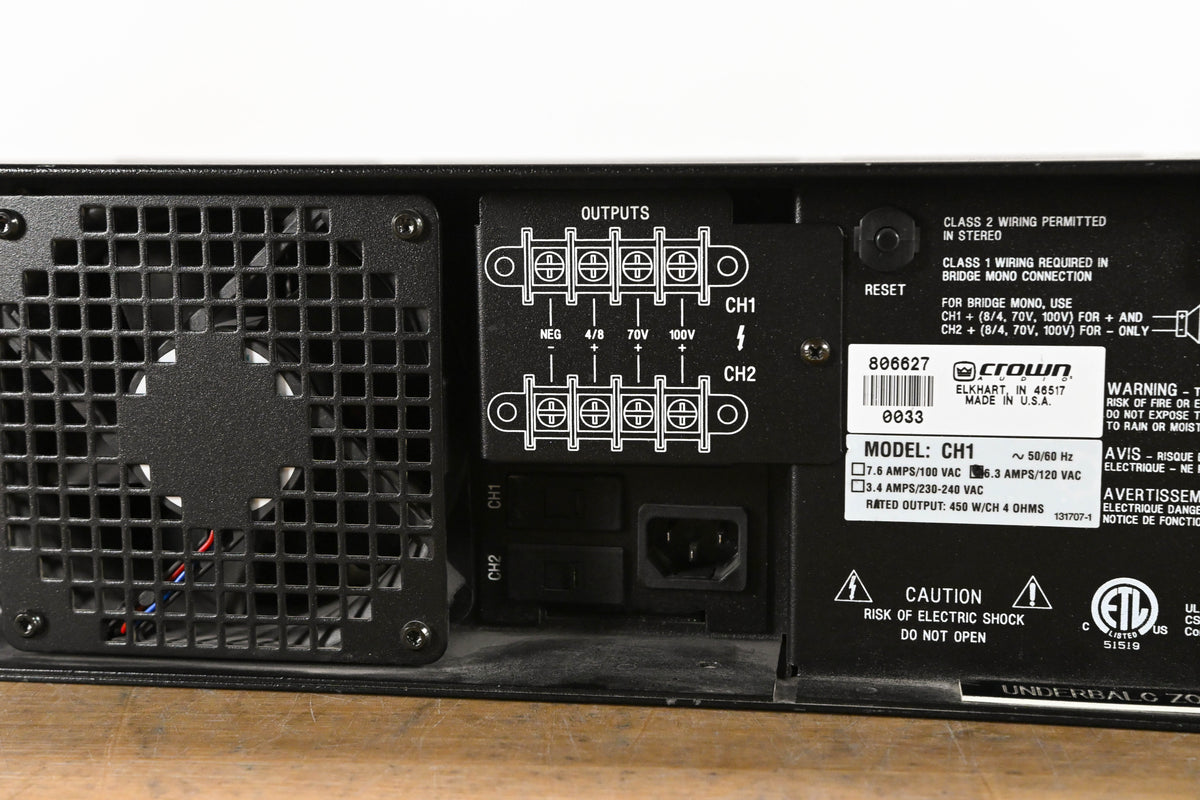 Crown CH1 Contractor Series 2-Channel Power Amplifier
