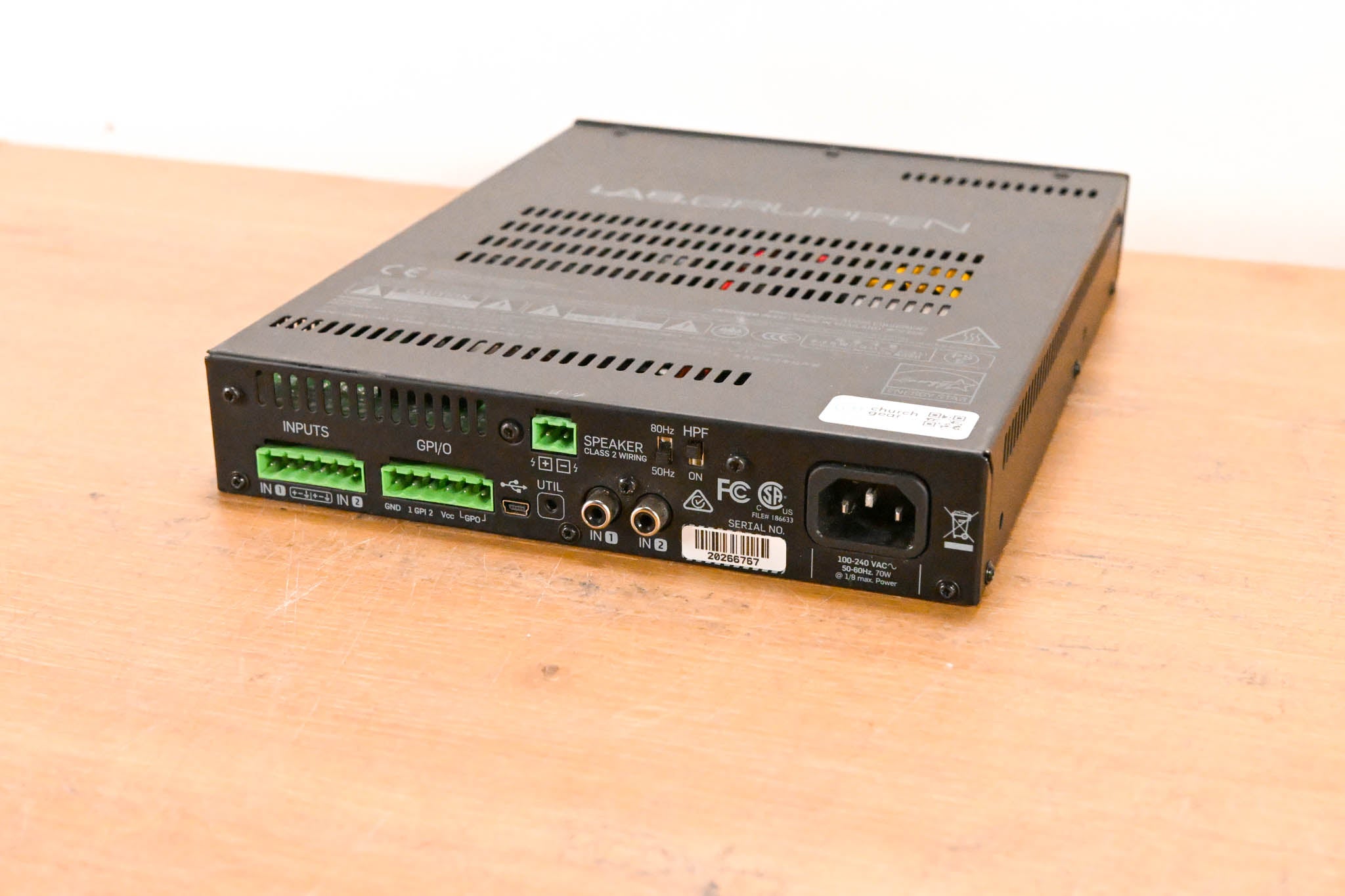 Lab Gruppen Lucia 60/1-70 Compact Mono 70V Power Amplifier 60W