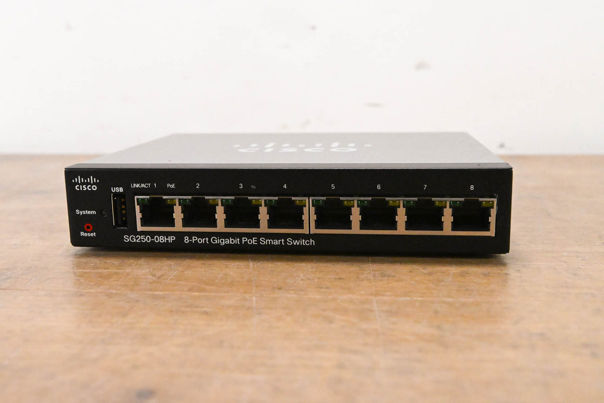 Cisco SG250-08HP 8-Port Gigabit PoE Smart Switch (NO POWER SUPPLY)
