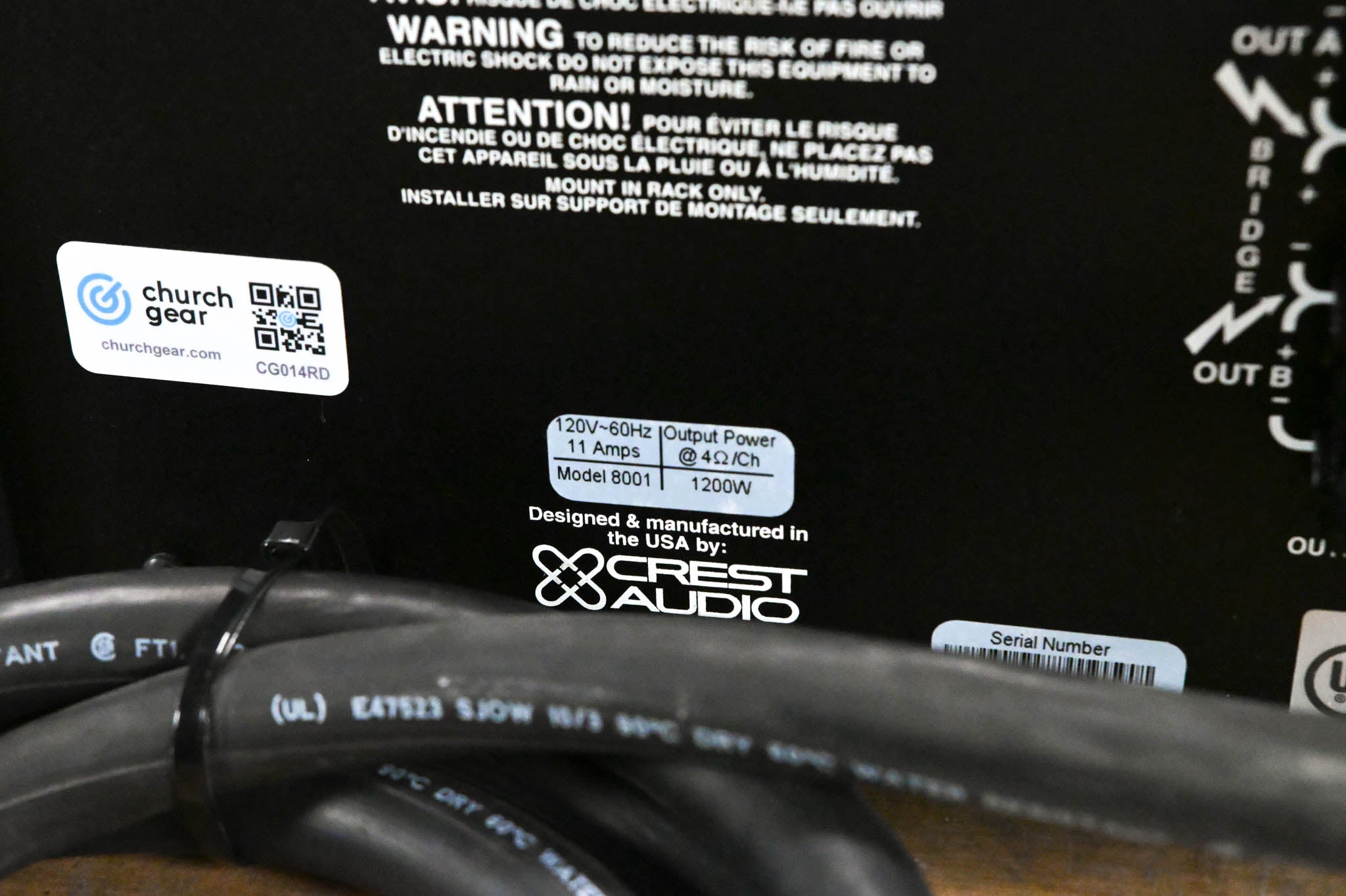 Crest Audio 8001 2-Channel Power Amplifier