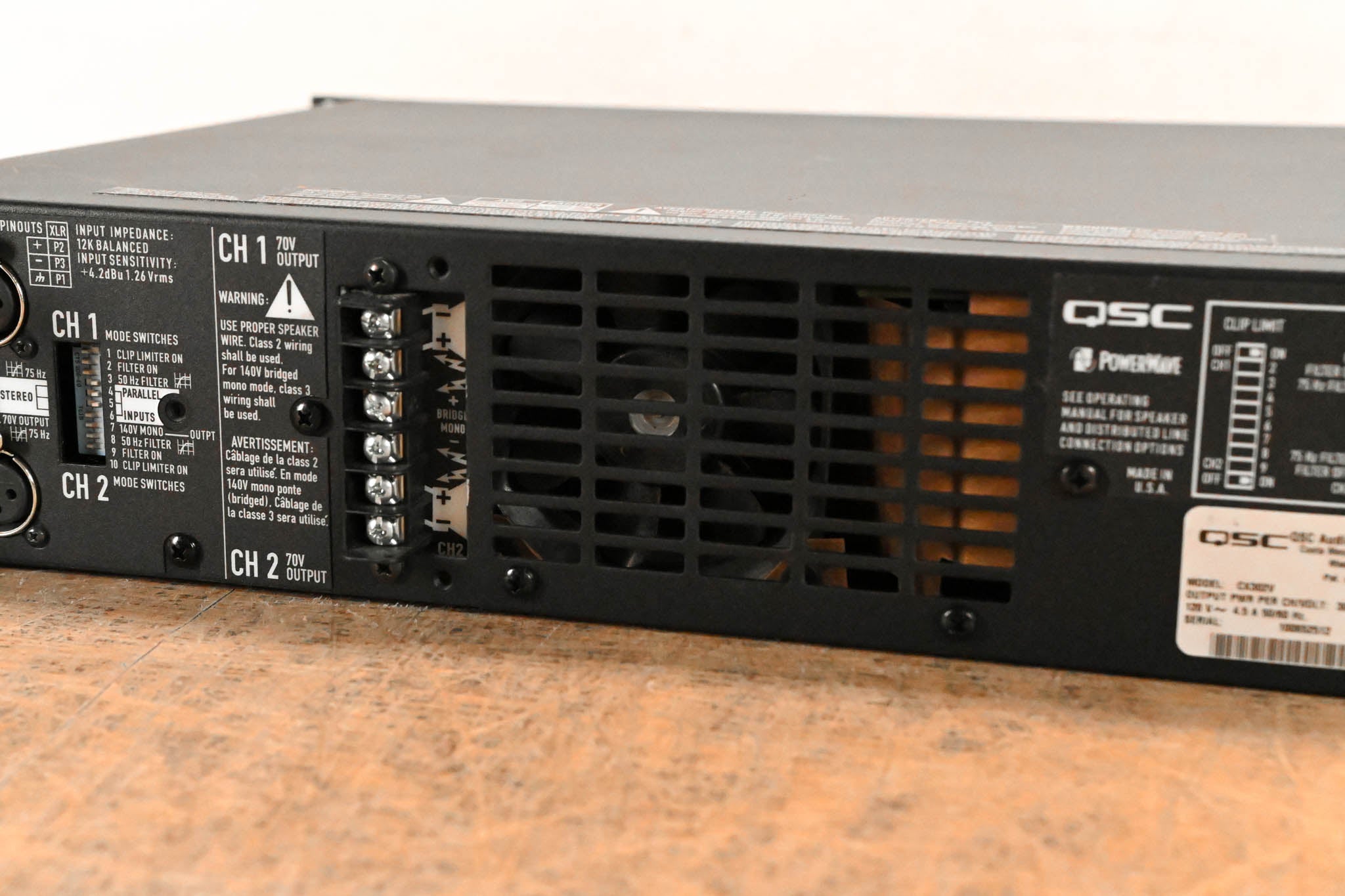 QSC CX302V 2-Channel Power Amplifier CG01PBP