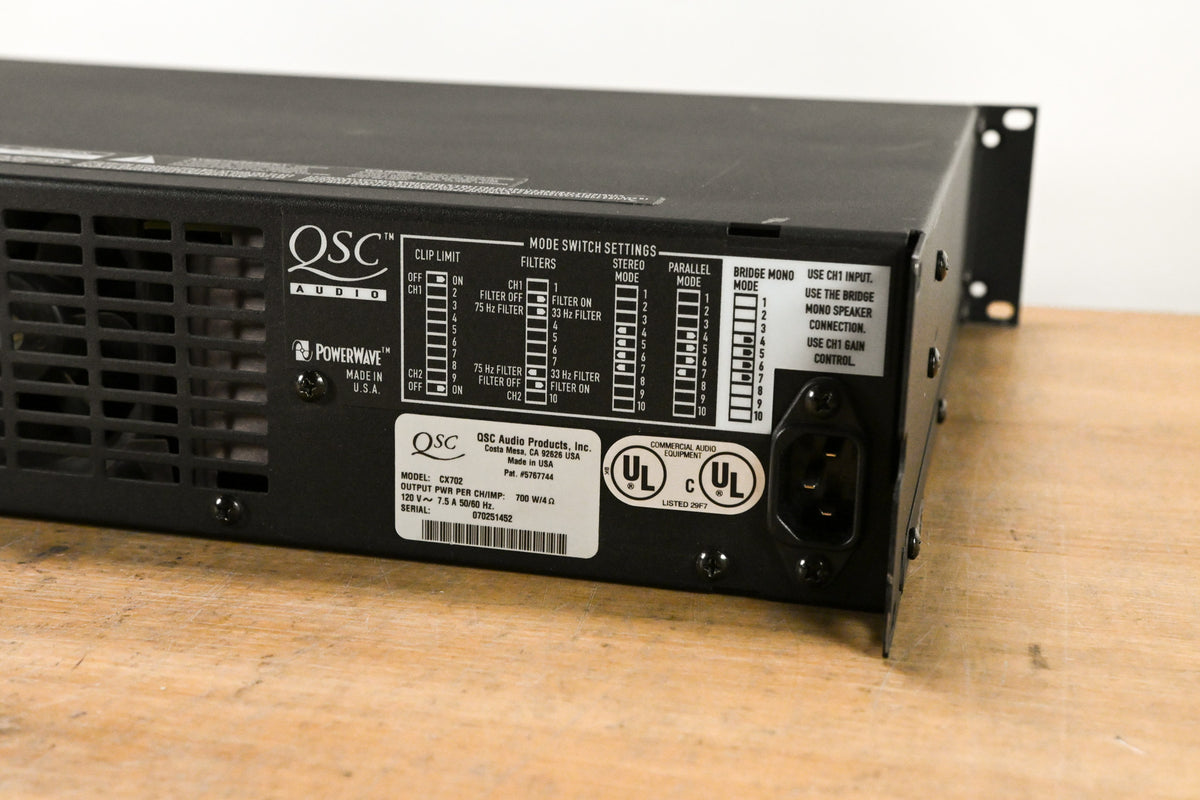 QSC CX702 2-Channel 700W Power Amplifier