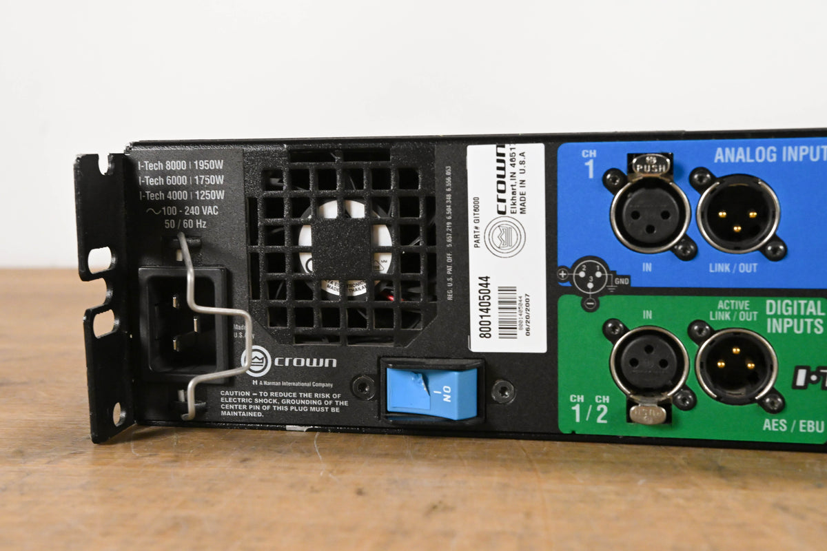 Crown I-Tech 6000 2-Channel Power Amplifier
