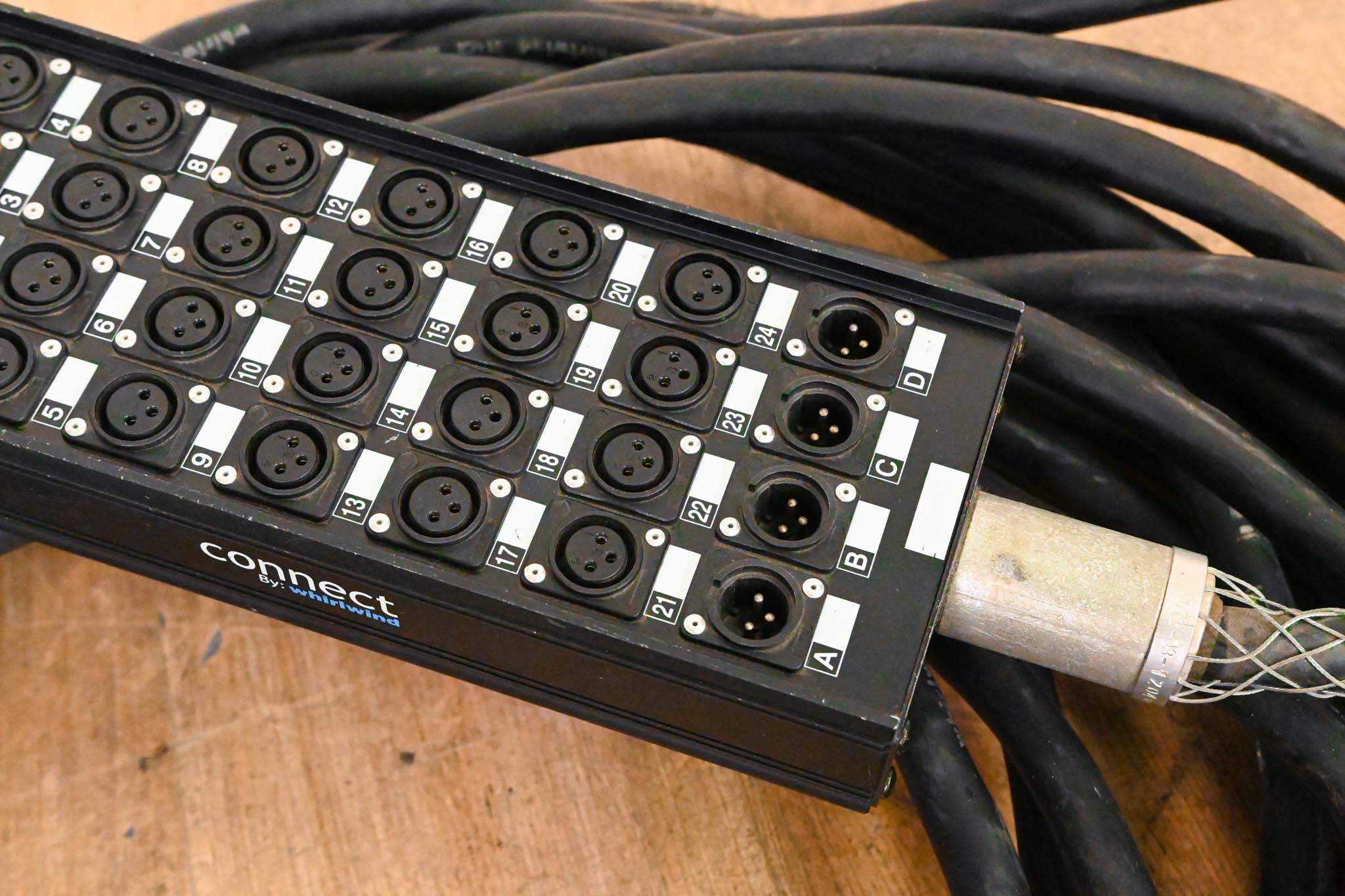 Whirlwind Connect 24x4 XLR Stage Box to Fanout Snake - 100ft