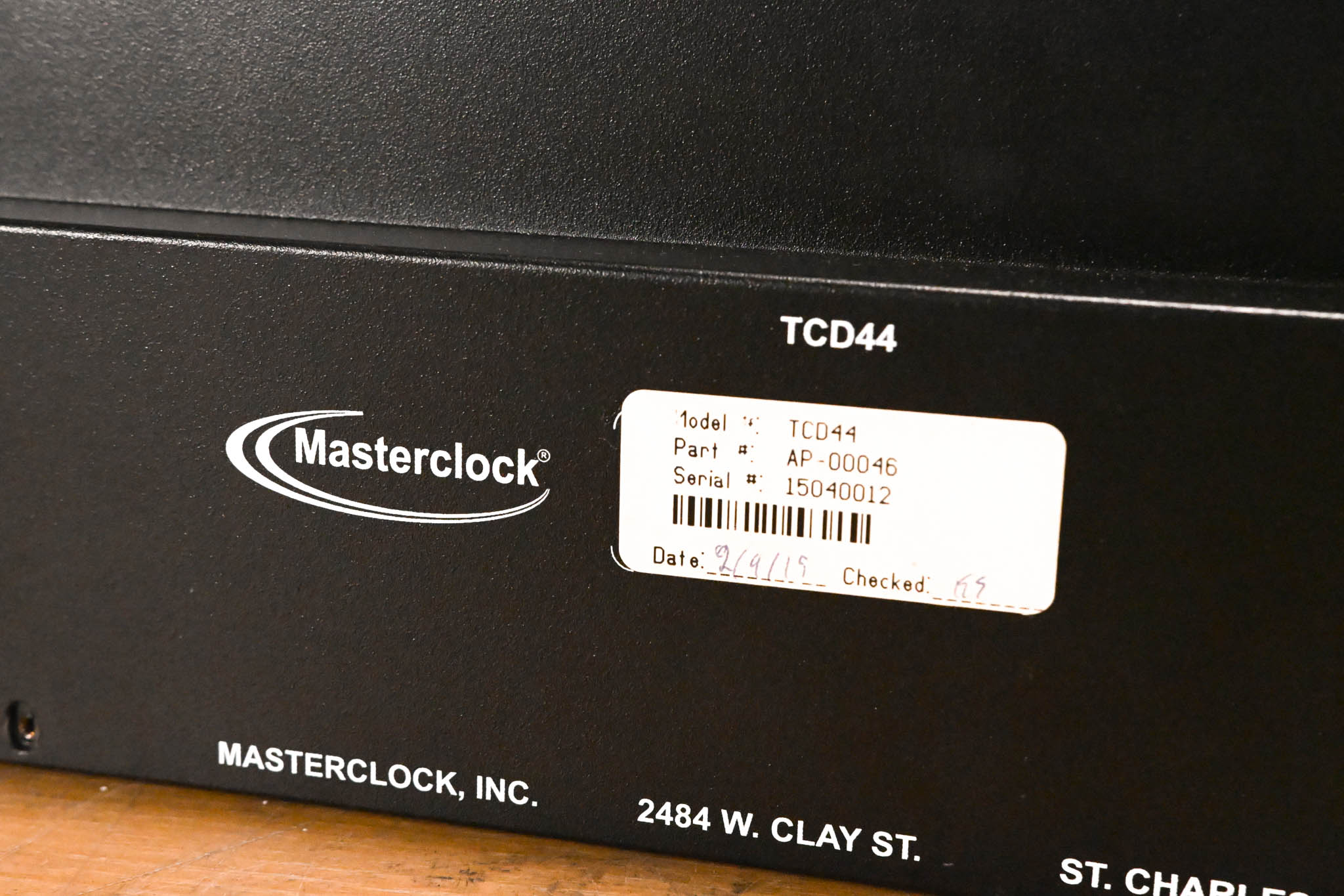 Masterclock TCD44 Time Code Display Studio Clock (NO POWER SUPPLY)