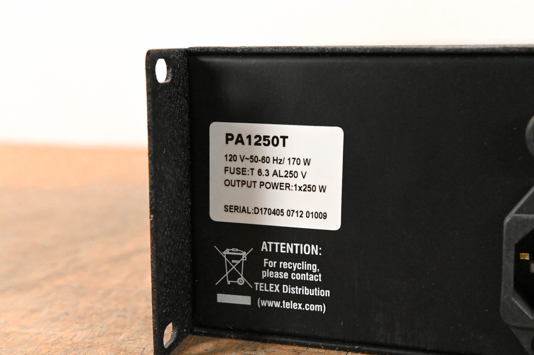 Electro-Voice (EV) PA1250T Single‑Channel 250W Power Amplifier