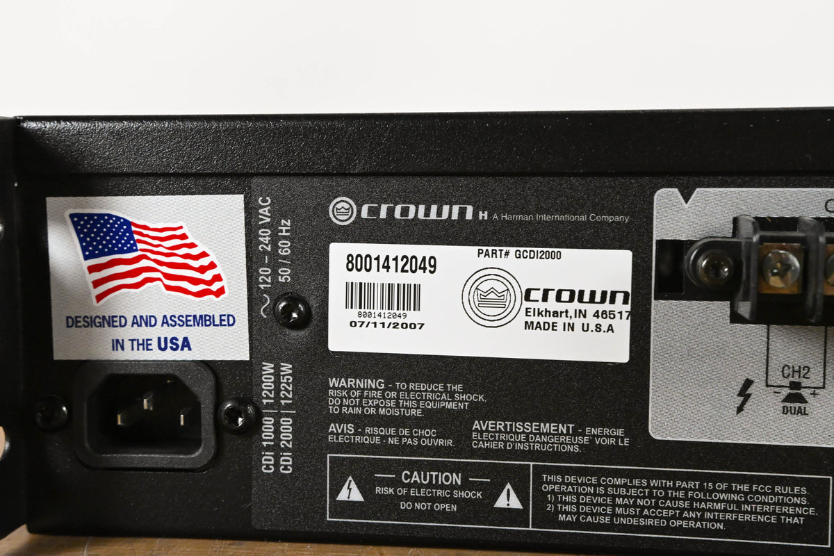 Crown CDi 2000 2-Channel 800W 70V Power Amplifier