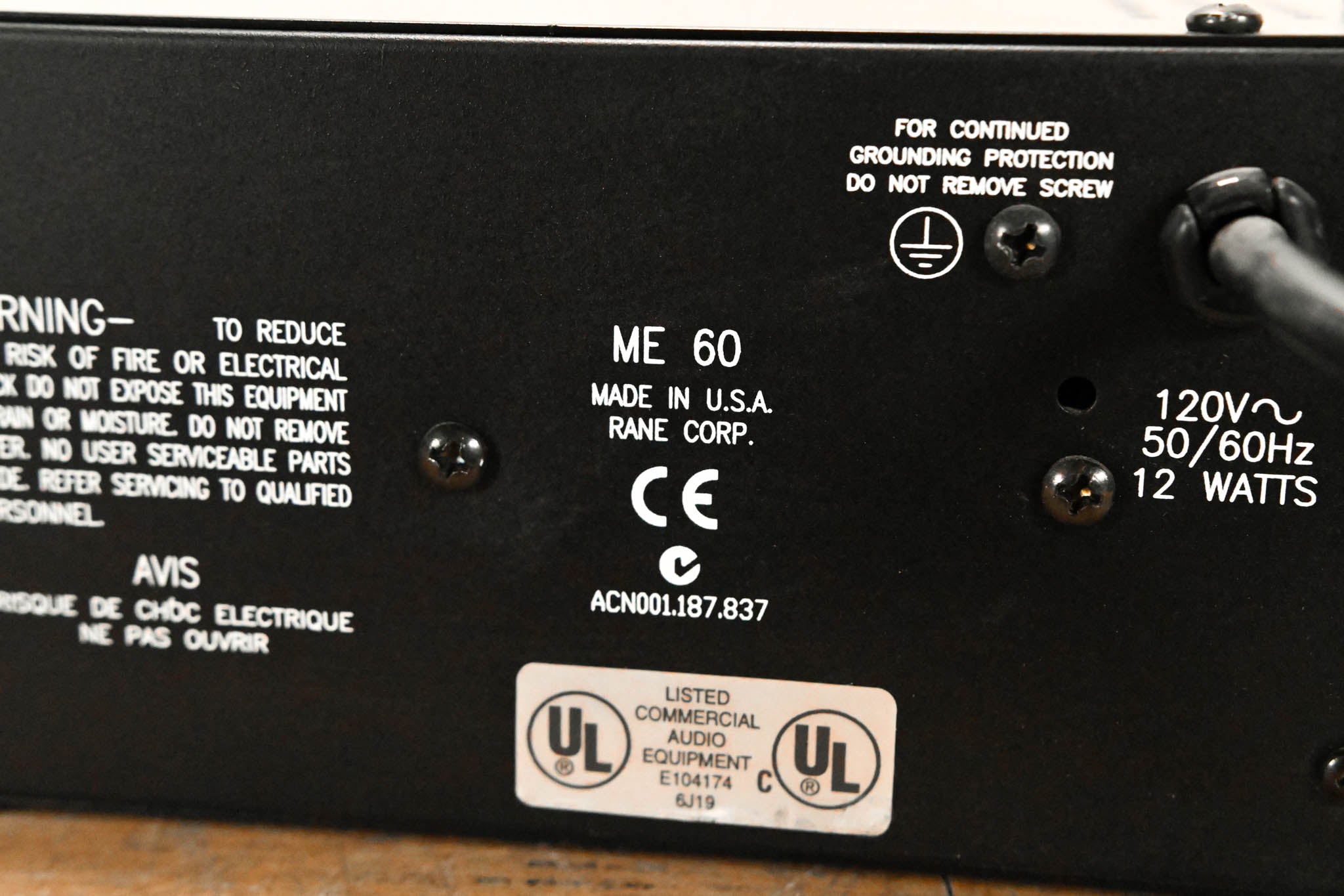 Rane ME 60 Two-Channel 31-Band Graphic Equalizer