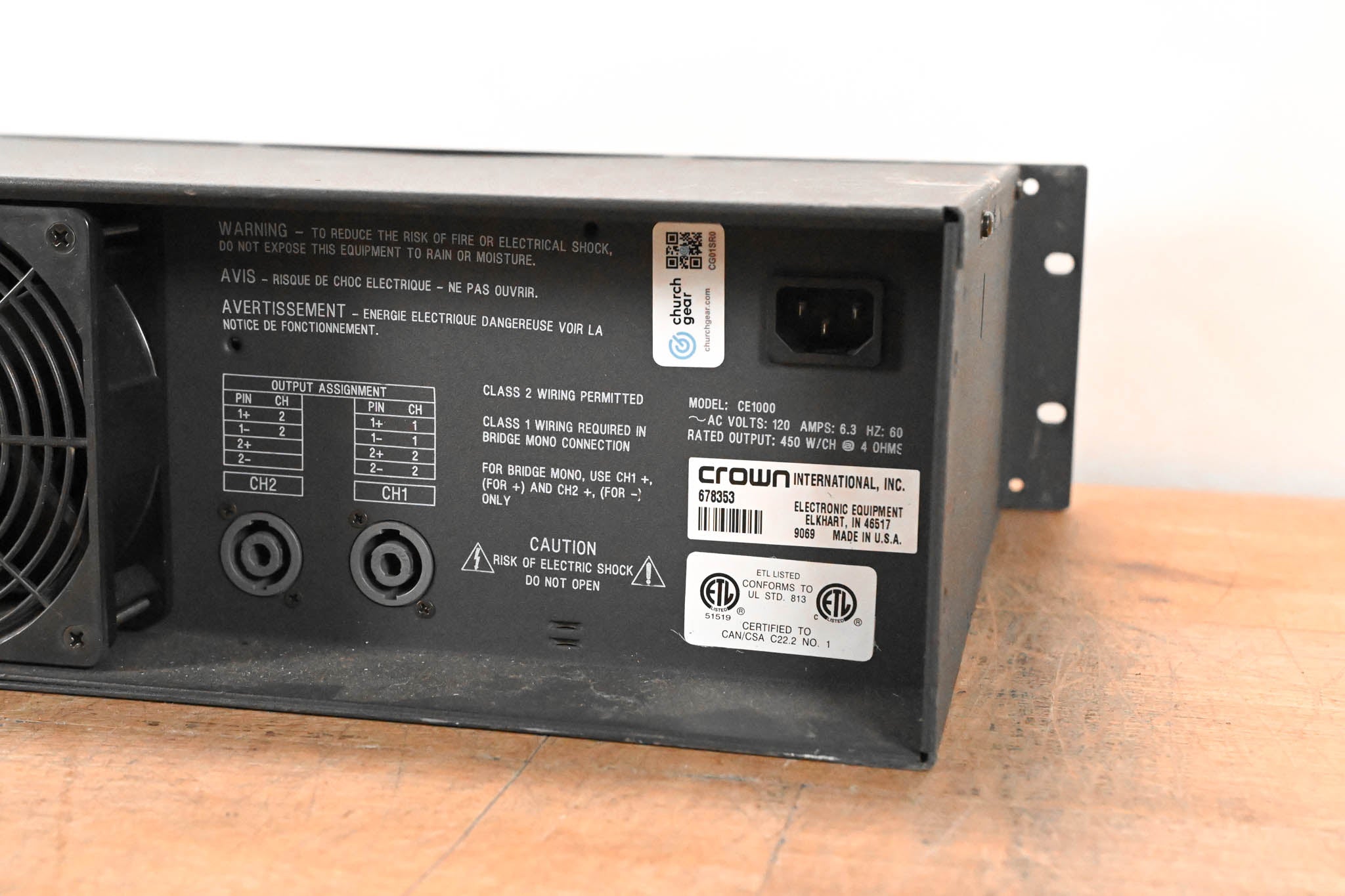 Crown CE1000 2-Channel Power Amplifier