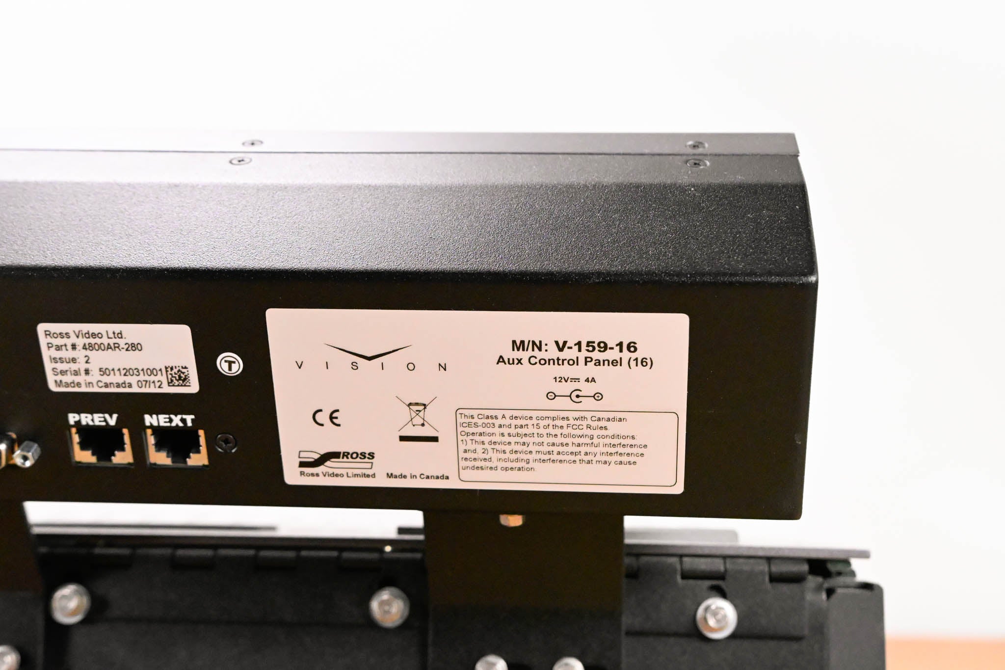 Ross V2P-001 Vision 2 Control Panel w/ V-159-16 Auxiliary Control Panel