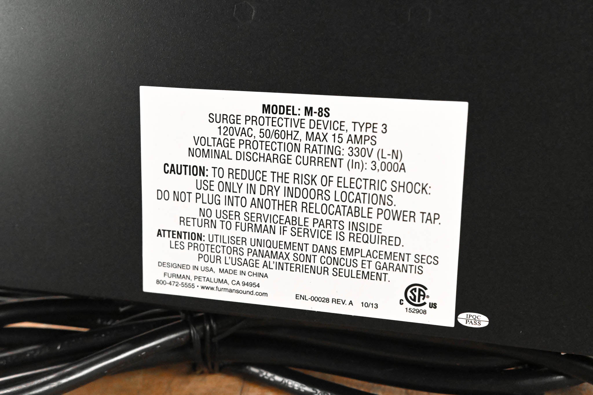 Furman M-8S 15A Standard Power Conditioner with Sequencer