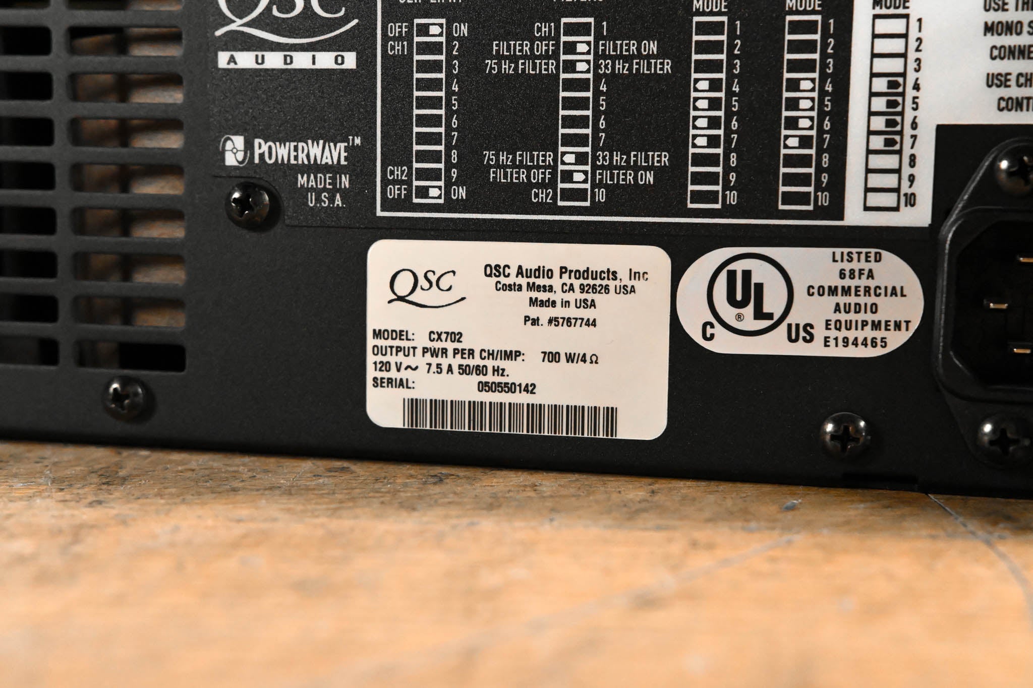 QSC CX702 2-Channel 700W Power Amplifier