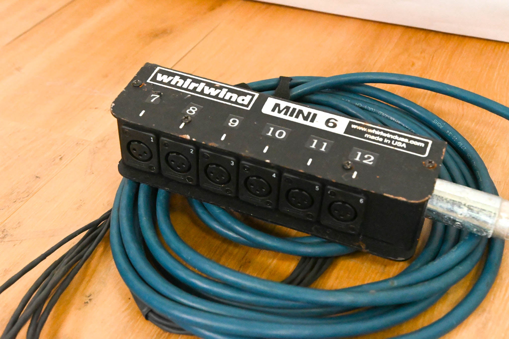 Whirlwind MS-6-M-NR-025 Mini 6 6-Channel Low-Profile Drop Snake - 25 ft