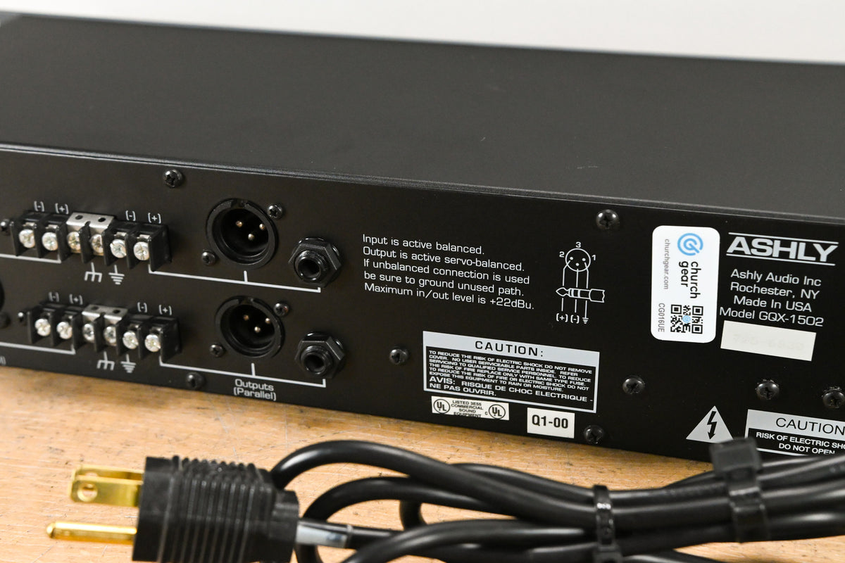 Ashly GQX-1502 Dual-Channel 15-Band Graphic Equalizer