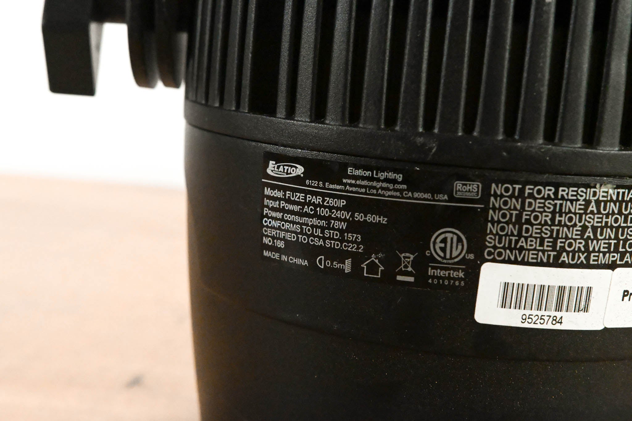 Elation FUZE PAR Z60 IP 60W RGBW LED Par with Zoom (NO POWER CABLE)