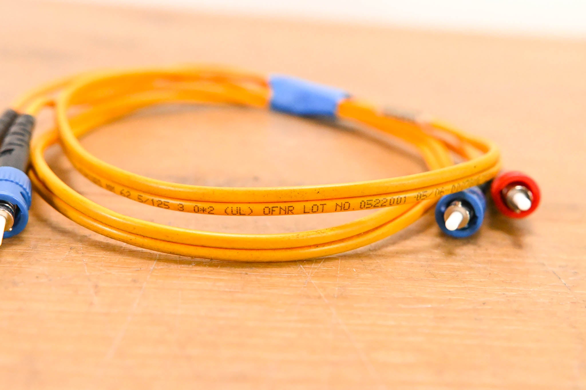 Unbranded ST-ST Fiber Optic Duplex Patch Cable - 3'