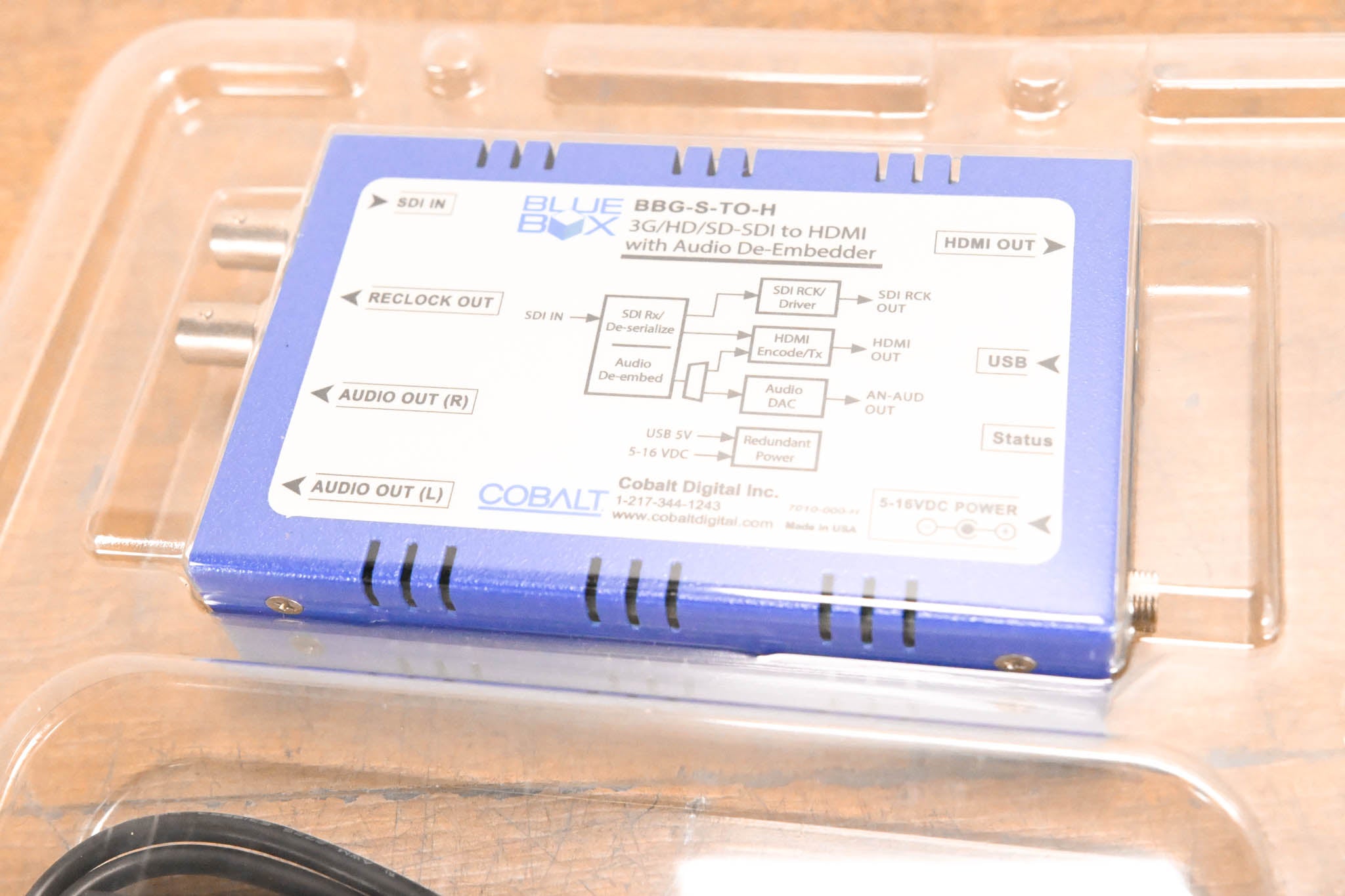 Cobalt BBG-S-TO-H 3G/HD/SD-SDI to HDMI Converter w/ Audio De-Embedder