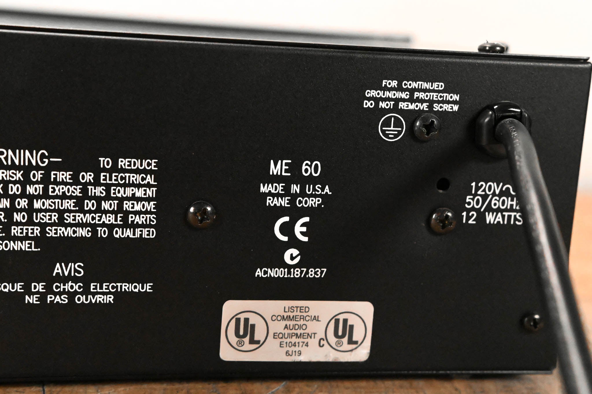 Rane ME 60 Two-Channel 31-Band Graphic Equalizer