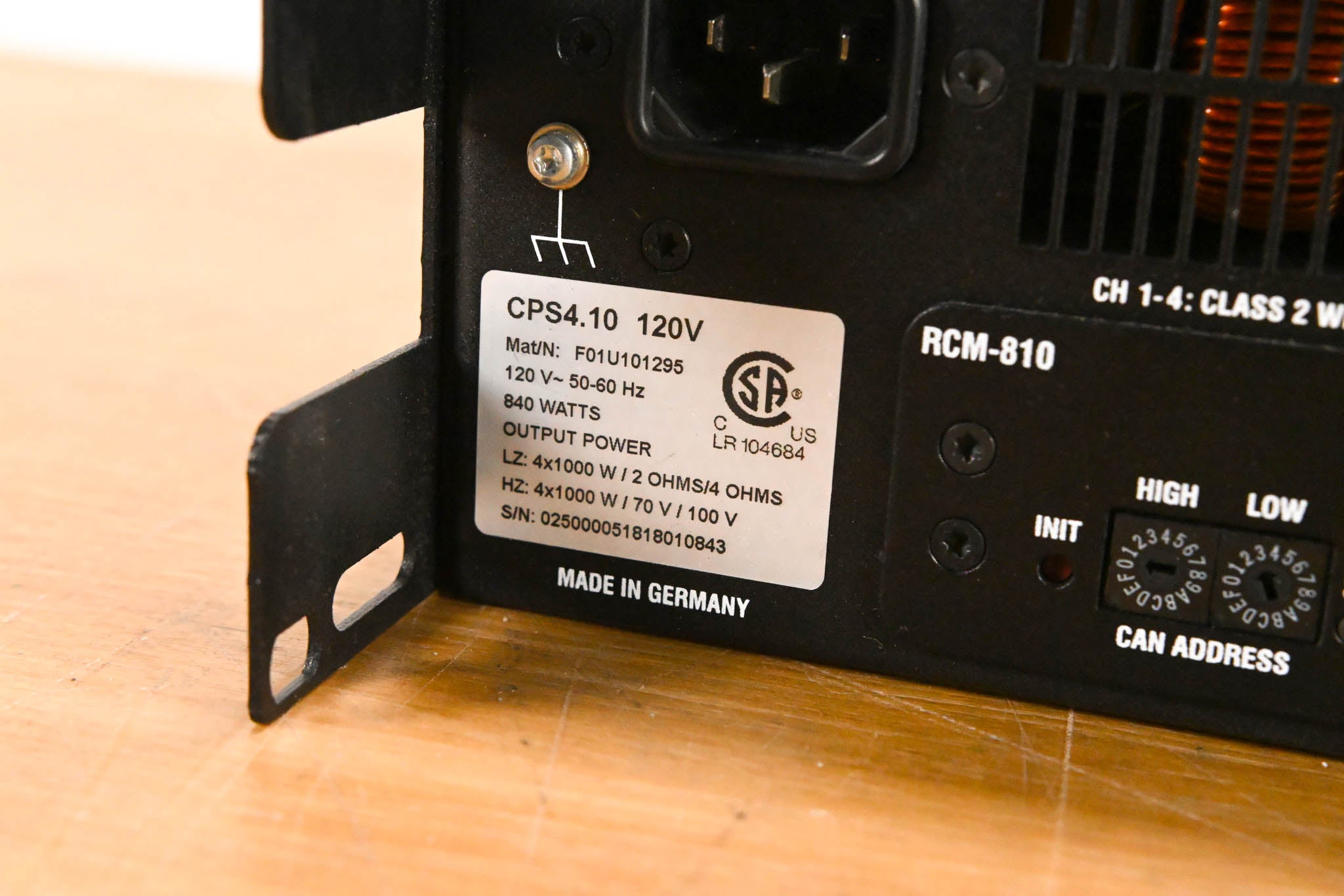 Electro-Voice (EV) CPS4.10 4-Channel 1000W Power Amplifier