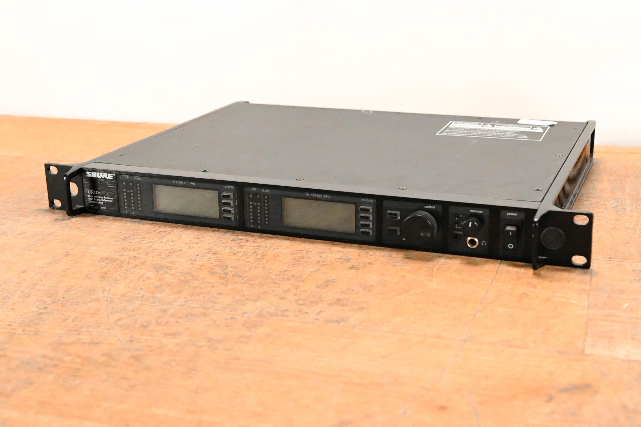 Shure UR4D+ Dual-Channel UHF Wireless Receiver - H4 Band: 518-578 MHz