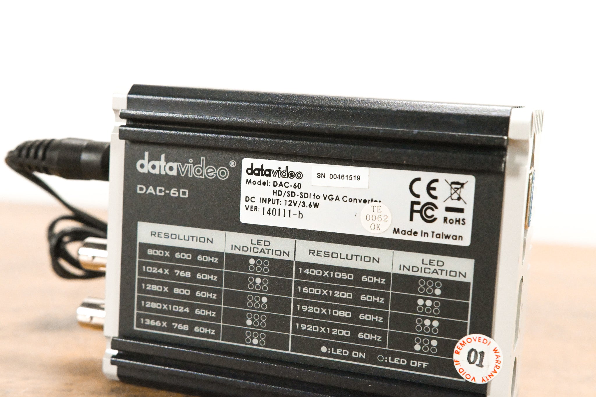 Datavideo DAC-60 SD/HD/3G-SDI to VGA Scaler and Converter
