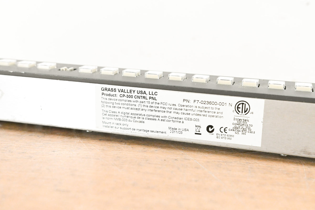 Grass Valley Jupiter CP-300 24x1 Router Control Panel (NO POWER SUPPLY)