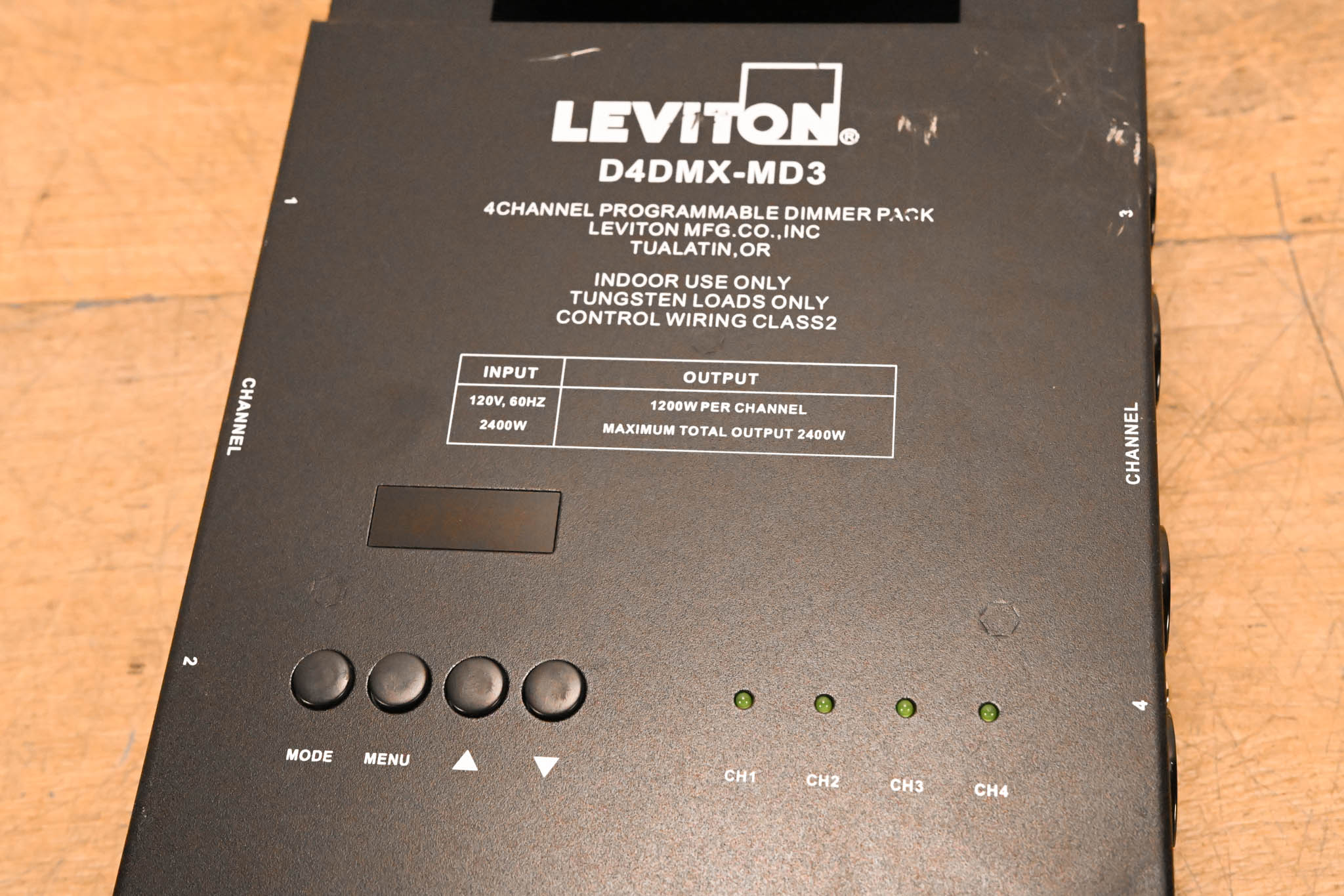 Leviton D4DMX-MD3 4-Channel Programmable Dimmer Pack