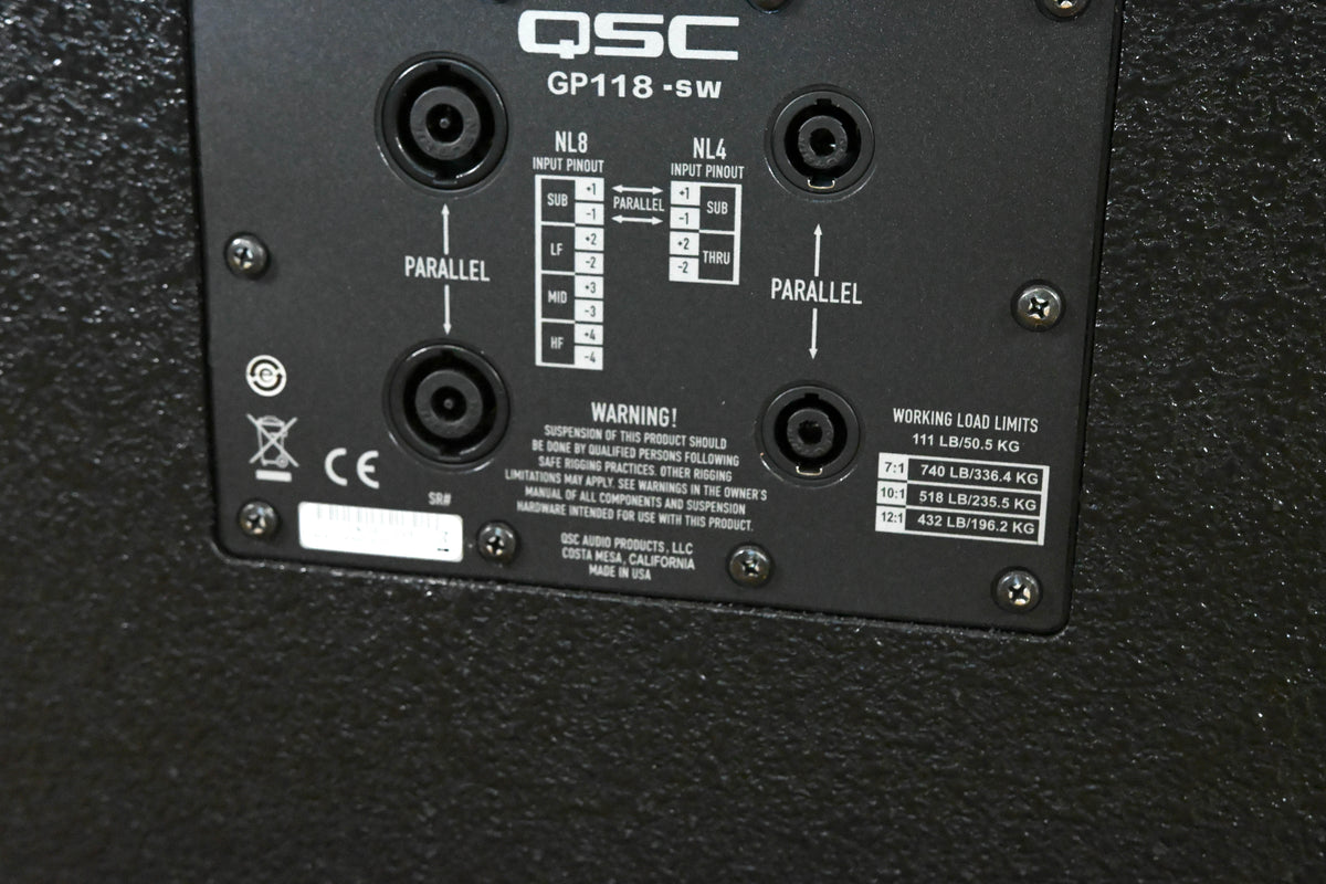 QSC GP118-SW 18" 850W Passive Subwoofer