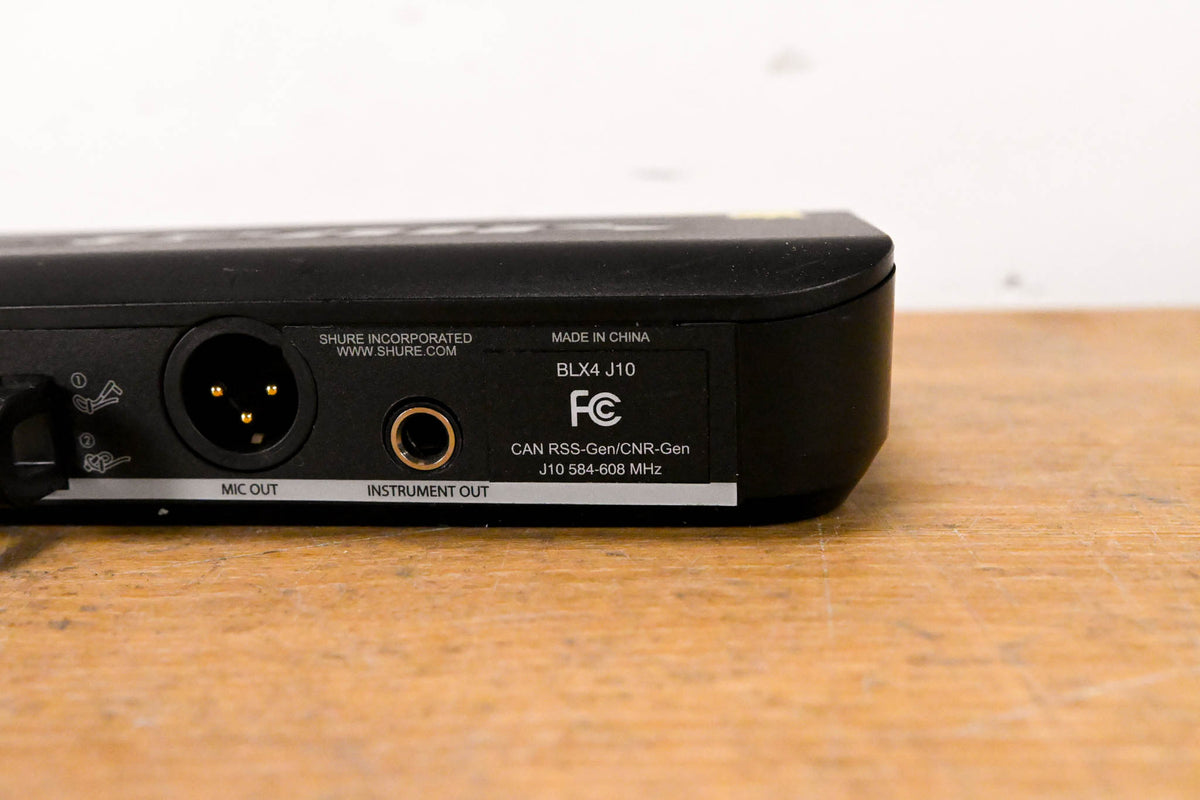 Shure BLX4 Wireless Receiver - J10 Band: 584-608MHz (NO POWER SUPPLY)