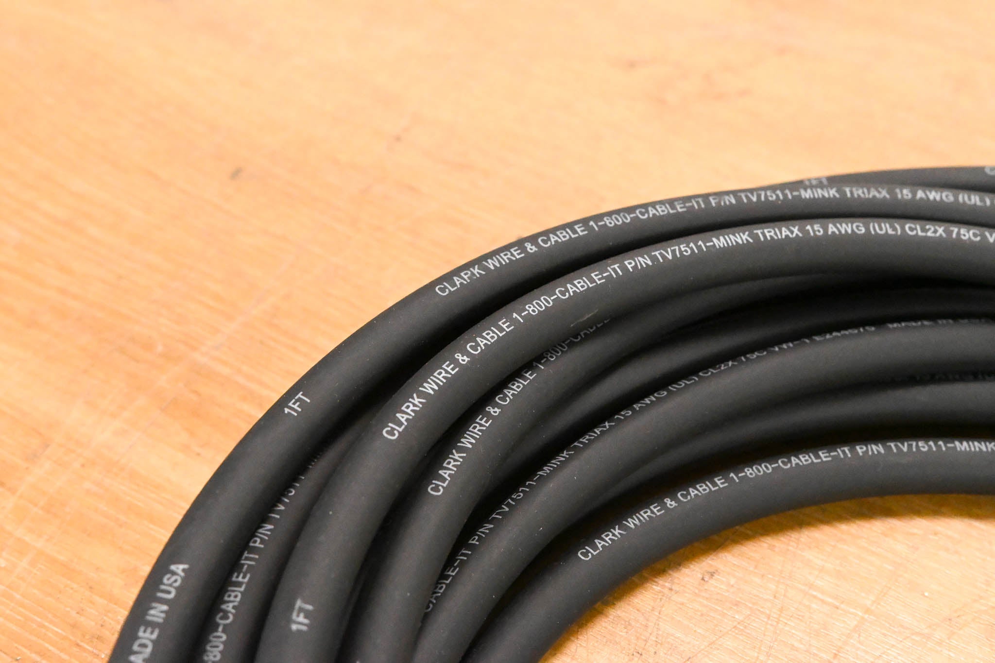 Clark Wire & Cable TV7511-MINK Triax Broadcast Camera Cable 15AWG - 40'