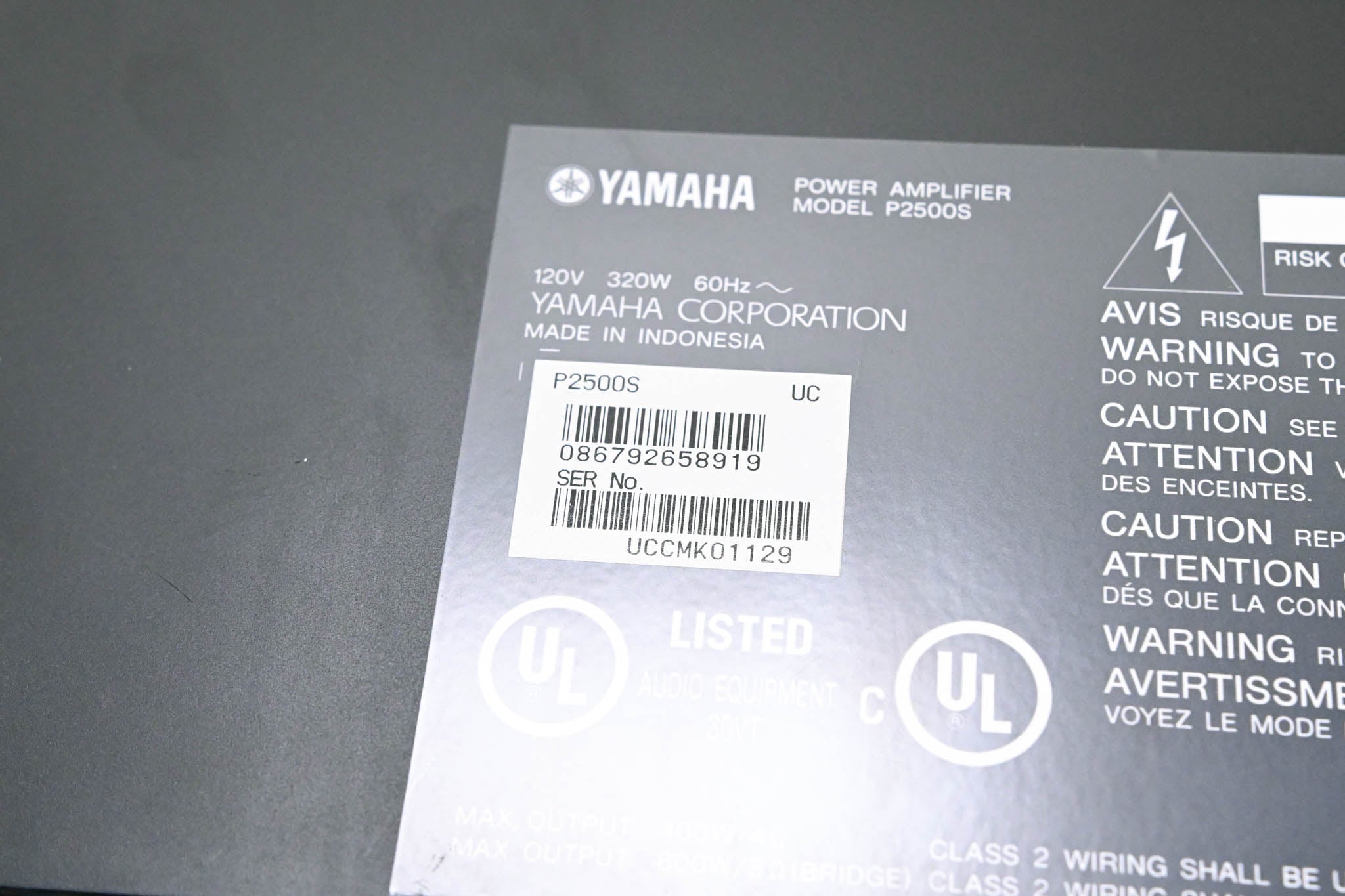 Yamaha P2500S 2-Channel Power Amplifier