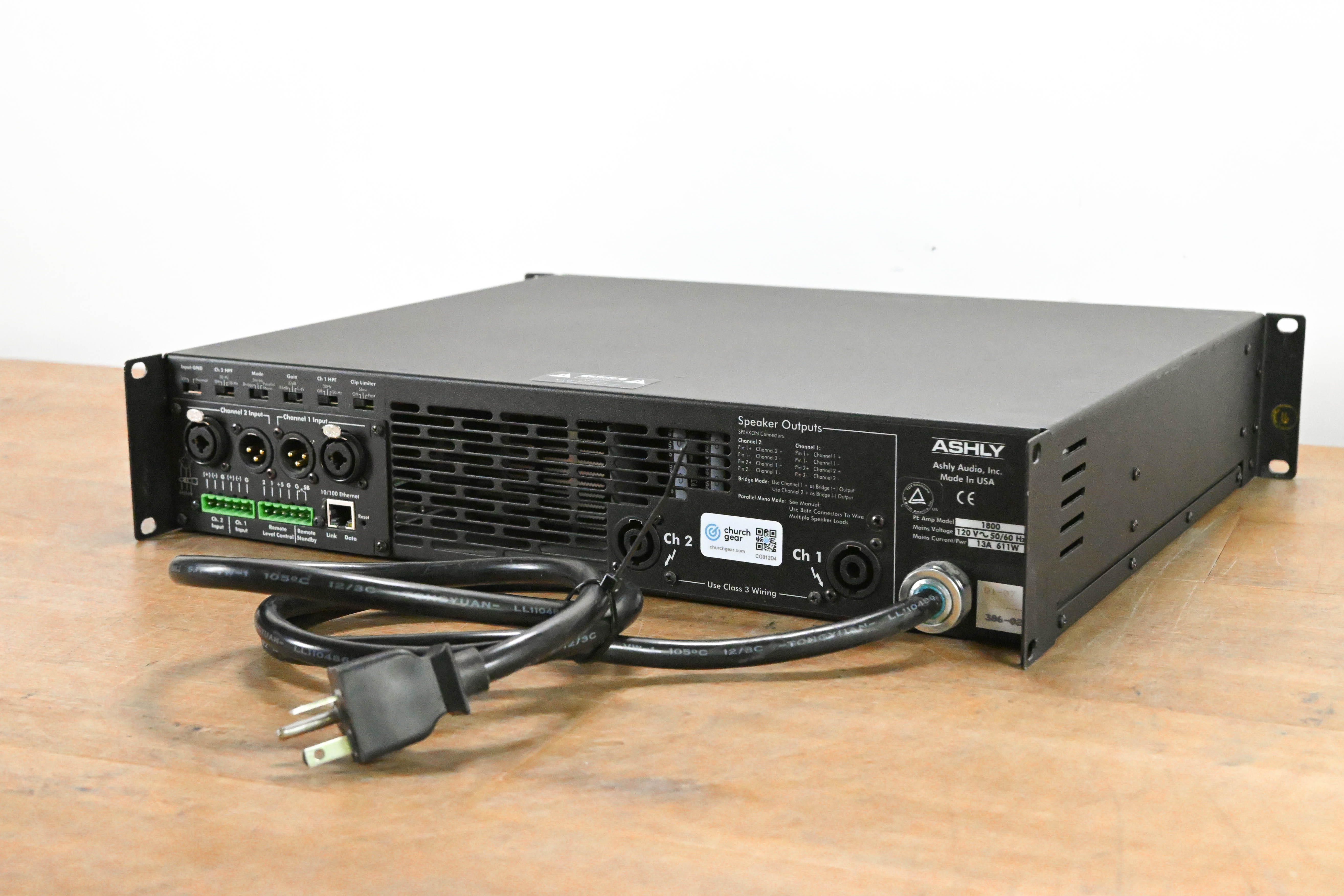 Ashly PE-1800 2-Channel Protea-Enabled 900W Power Amplifier