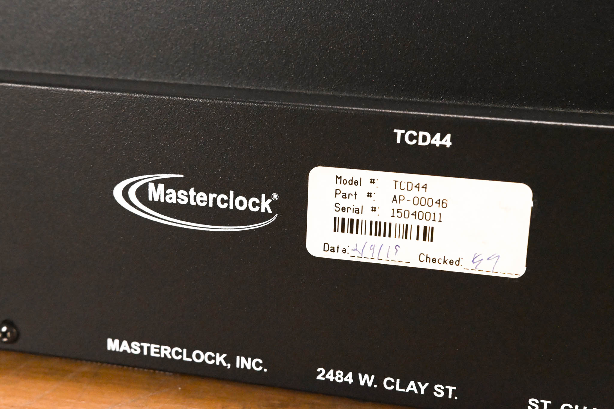 Masterclock TCD44 Time Code Display Studio Clock (NO POWER SUPPLY)