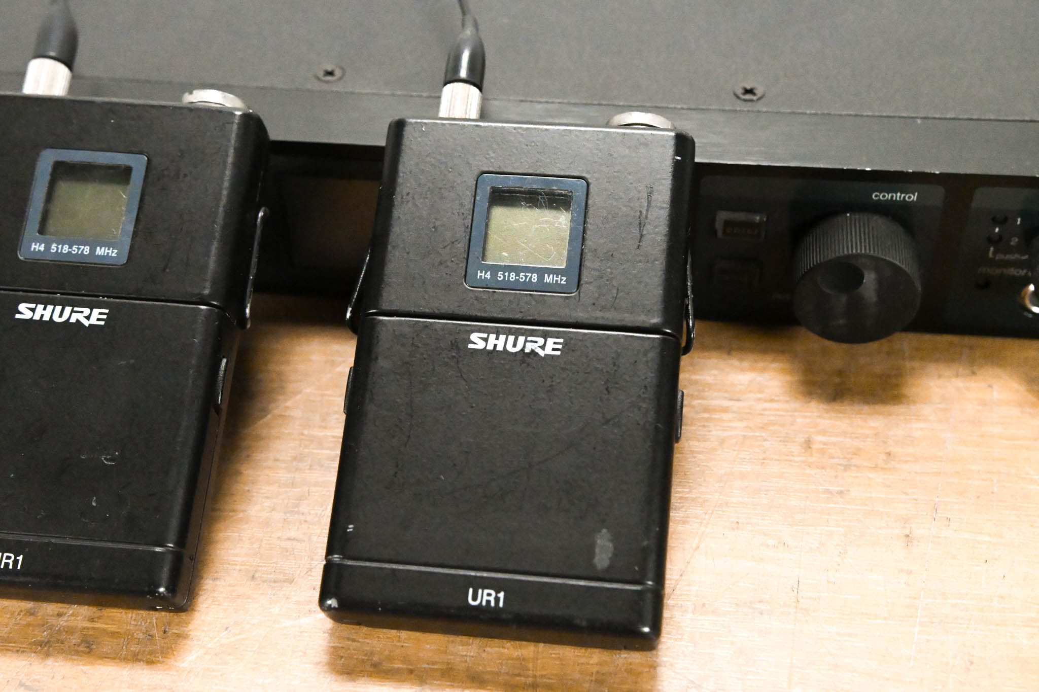 Shure UR4D Wireless Receiver w/ two UR1 Bodypack Transmitters - H4 Band