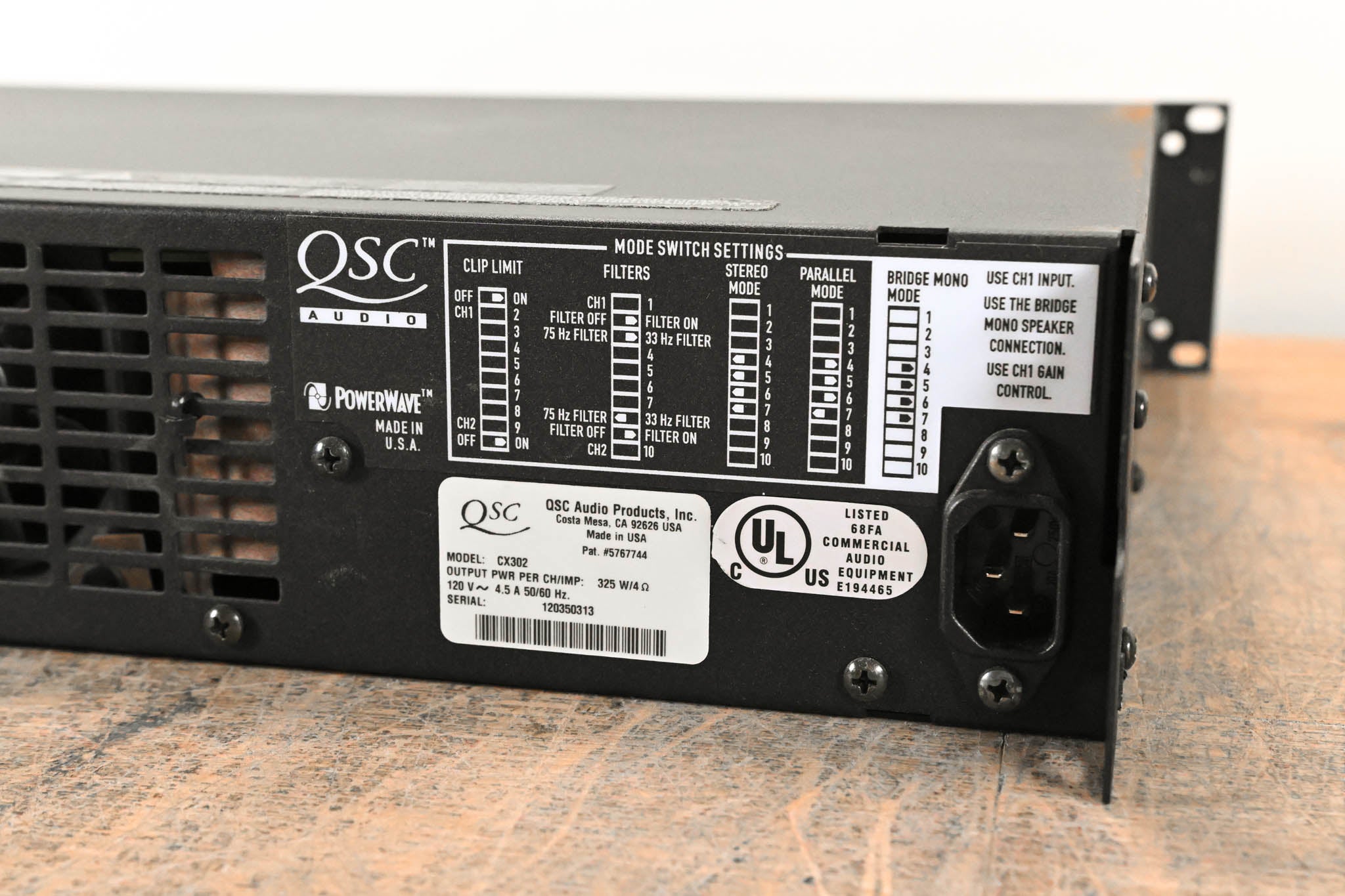 QSC CX302 2-Channel Power Amplifier