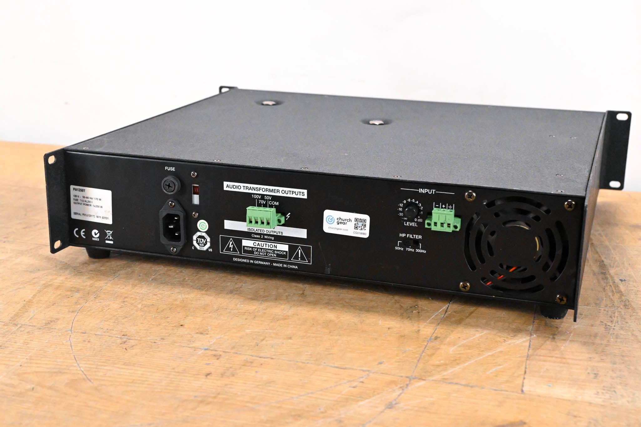 Electro-Voice (EV) PA1250T Single‑Channel 250W Power Amplifier