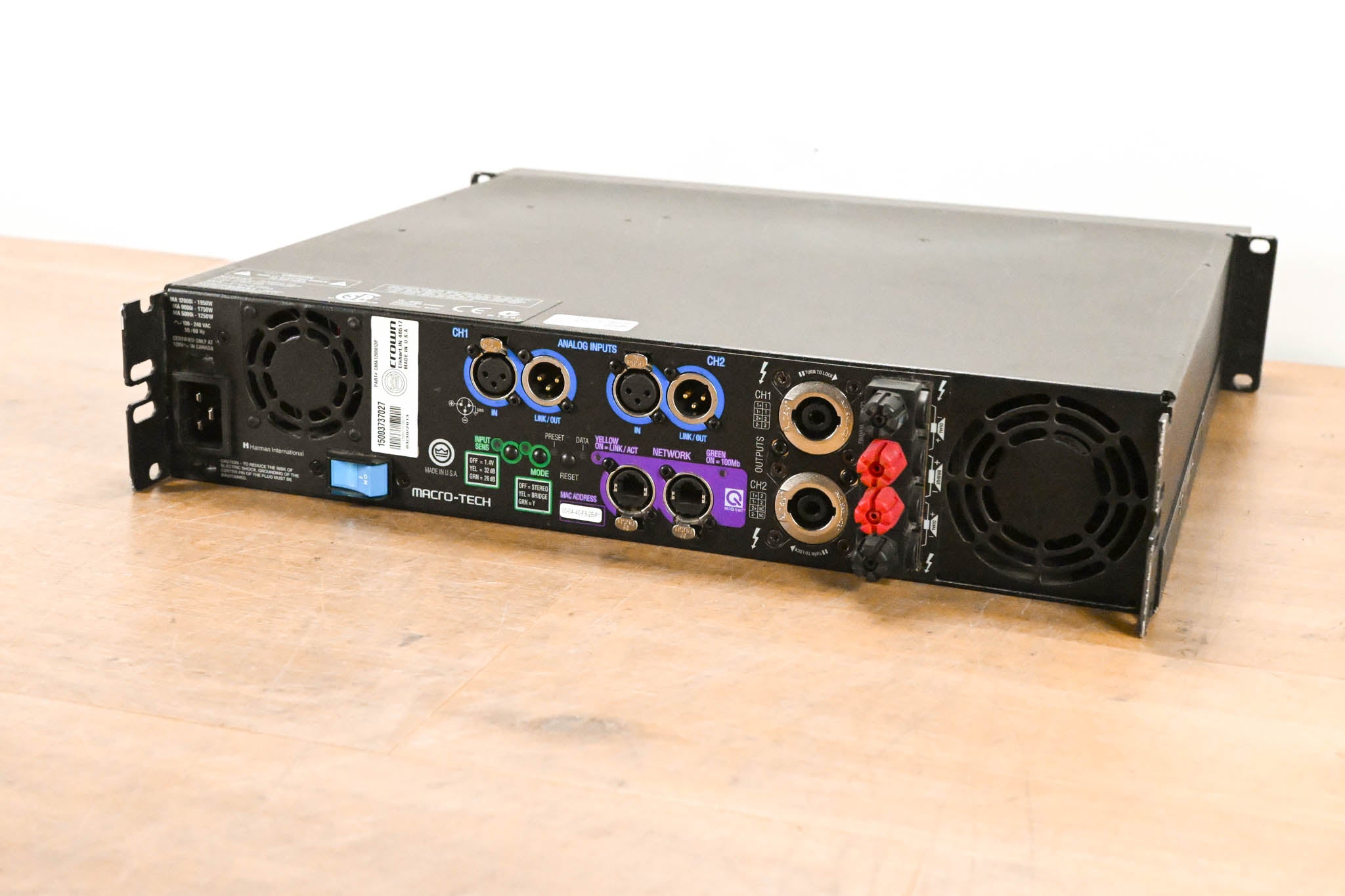 Crown MA 12000i Macro-Tech 2-Channel Power Amplifier, 4500W @ 4 ohms