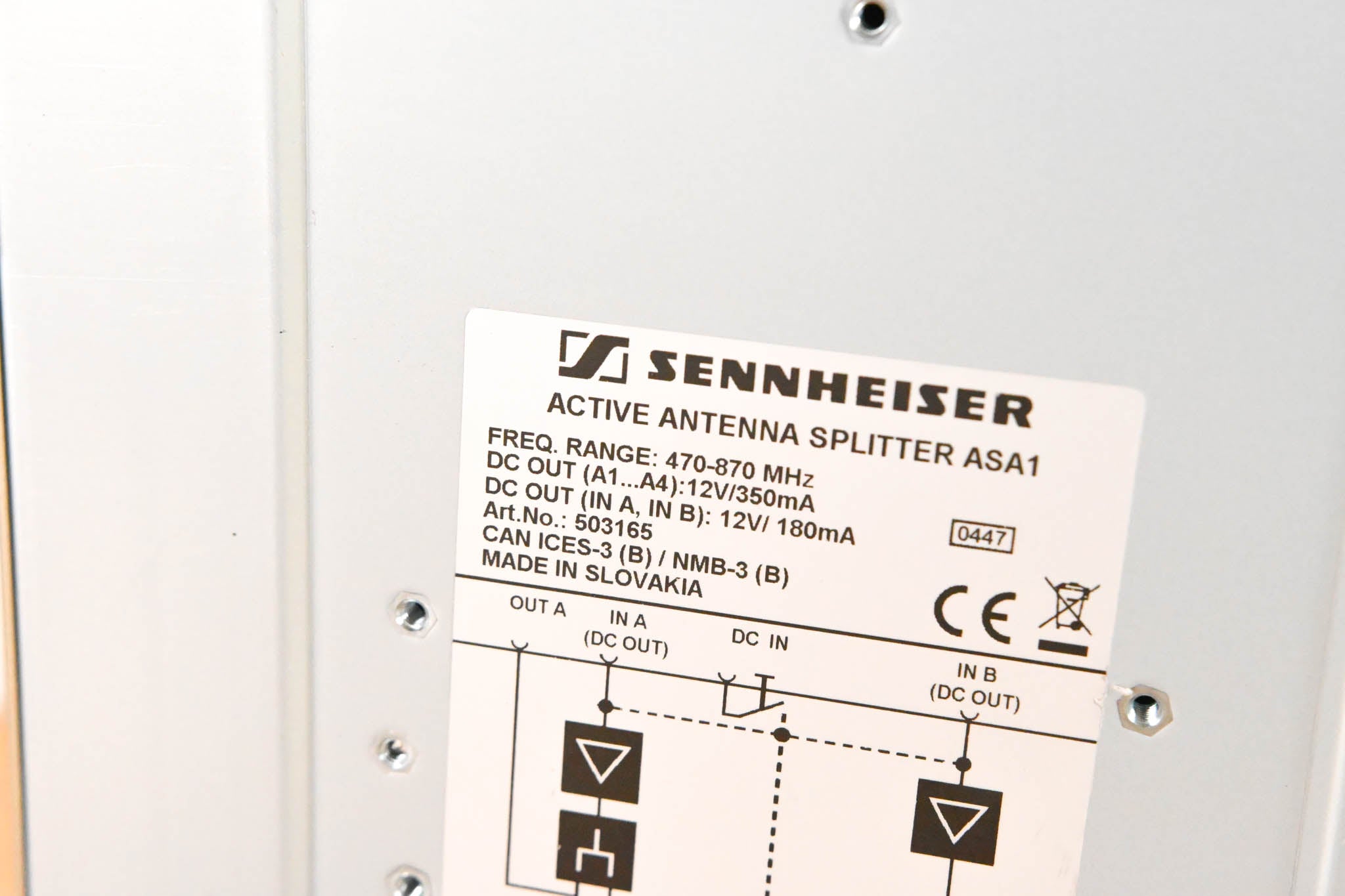 Sennheiser ASA 1 Active Antenna Splitter - 470-870 MHz (NO POWER