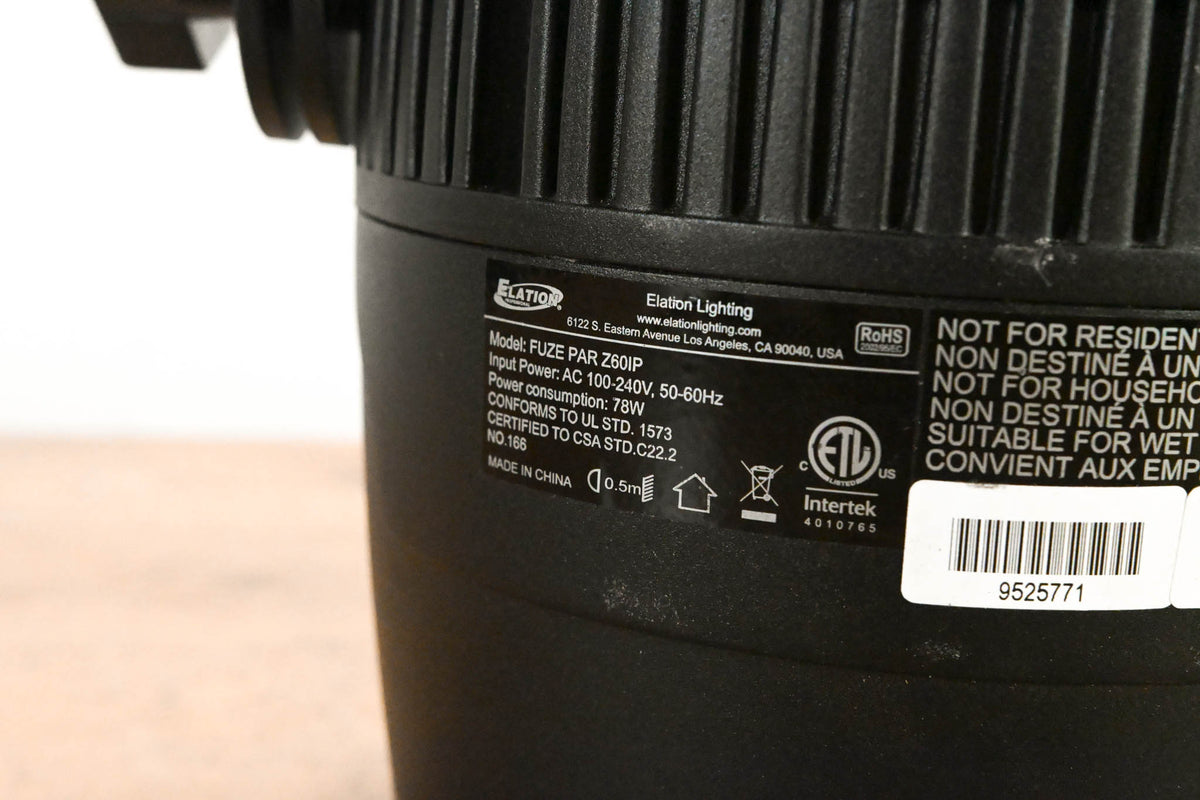 Elation FUZE PAR Z60 IP 60W RGBW LED Par with Zoom (NO POWER CABLE)