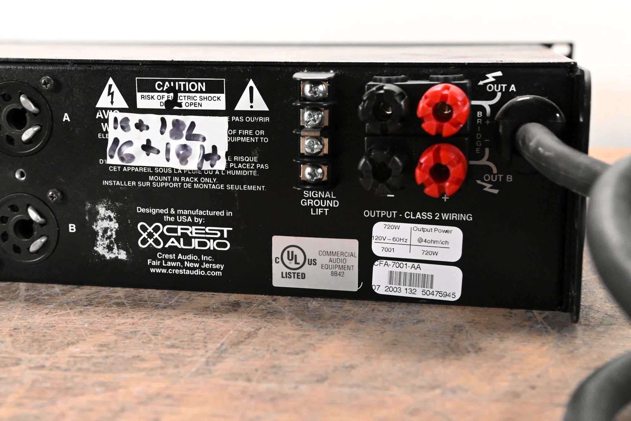 CREST AUDIO 7001 Professional Power Amplifier プロ用パワー CREST AUDIO 7001 Professional Power Amplifier プロ用パワー