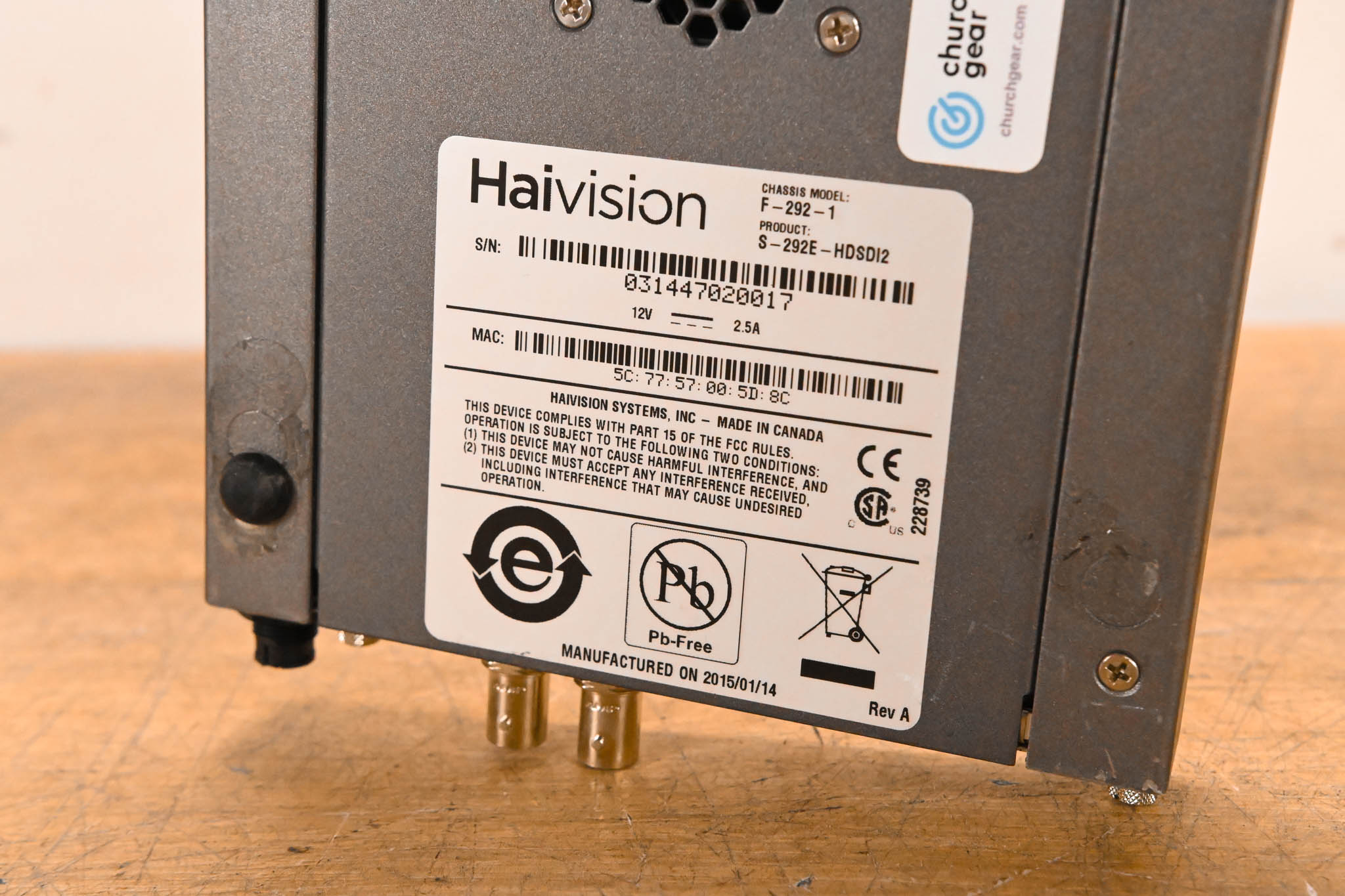 HaiVision S-292E-HDSDI2 Makito X Dual SDI Encoder Appliance (NO PSU)