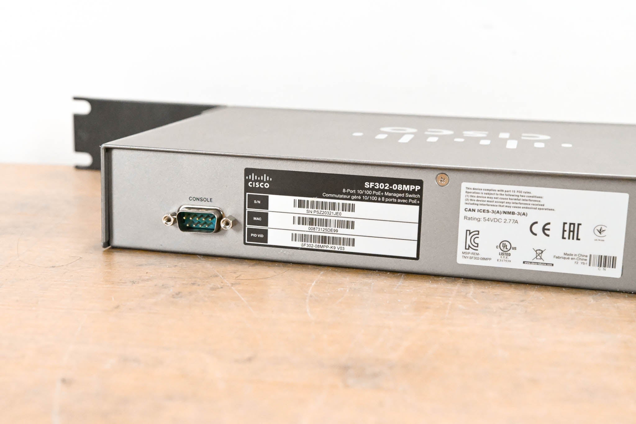 Cisco SF302-08MPP 8-Port 10/100 PoE+ Managed Switch (NO POWER SUPPLY)