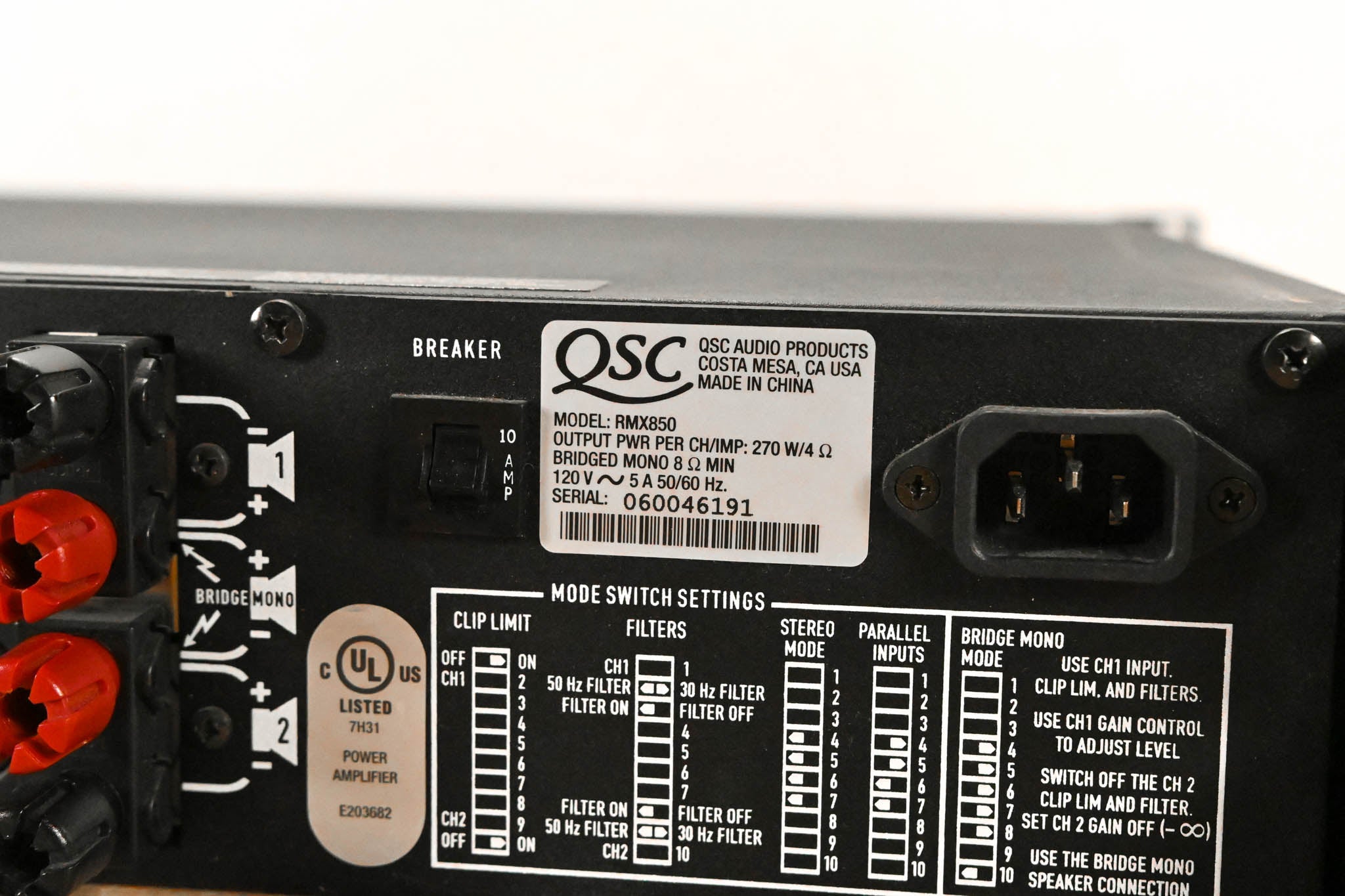 QSC RMX850 2-Channel Power Amplifier