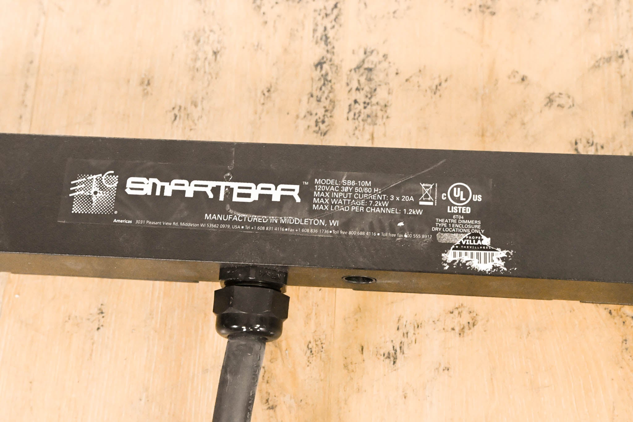 ETC SB6-10M 6 x 10A (1200W) SmartBar with Stage Pin Connectors