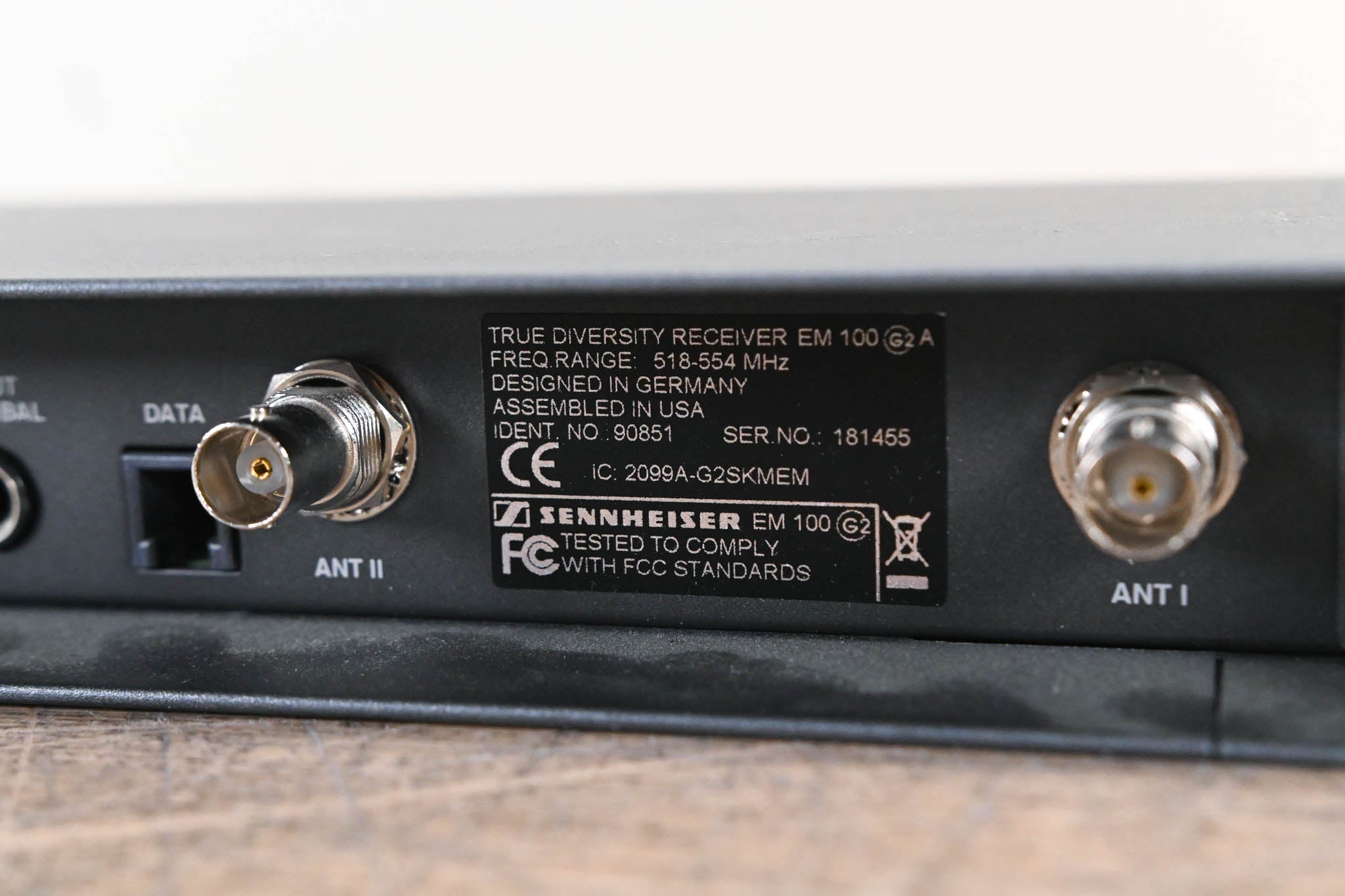 Sennheiser EM 100 G2 Wireless Receiver - 518-554 MHz (NO POWER SUPPLY)