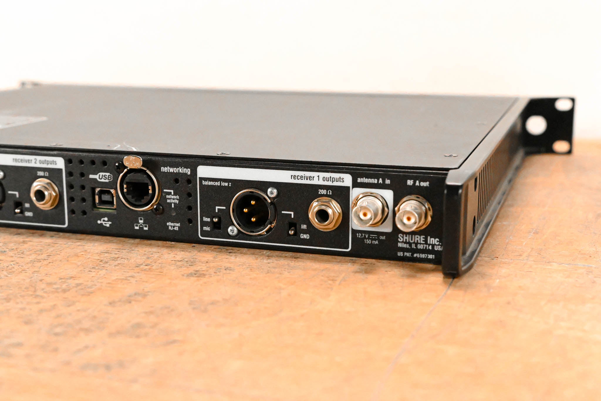 Shure UR4D+ Dual-Channel UHF Wireless Receiver - H4 Band: 518-578 MHz